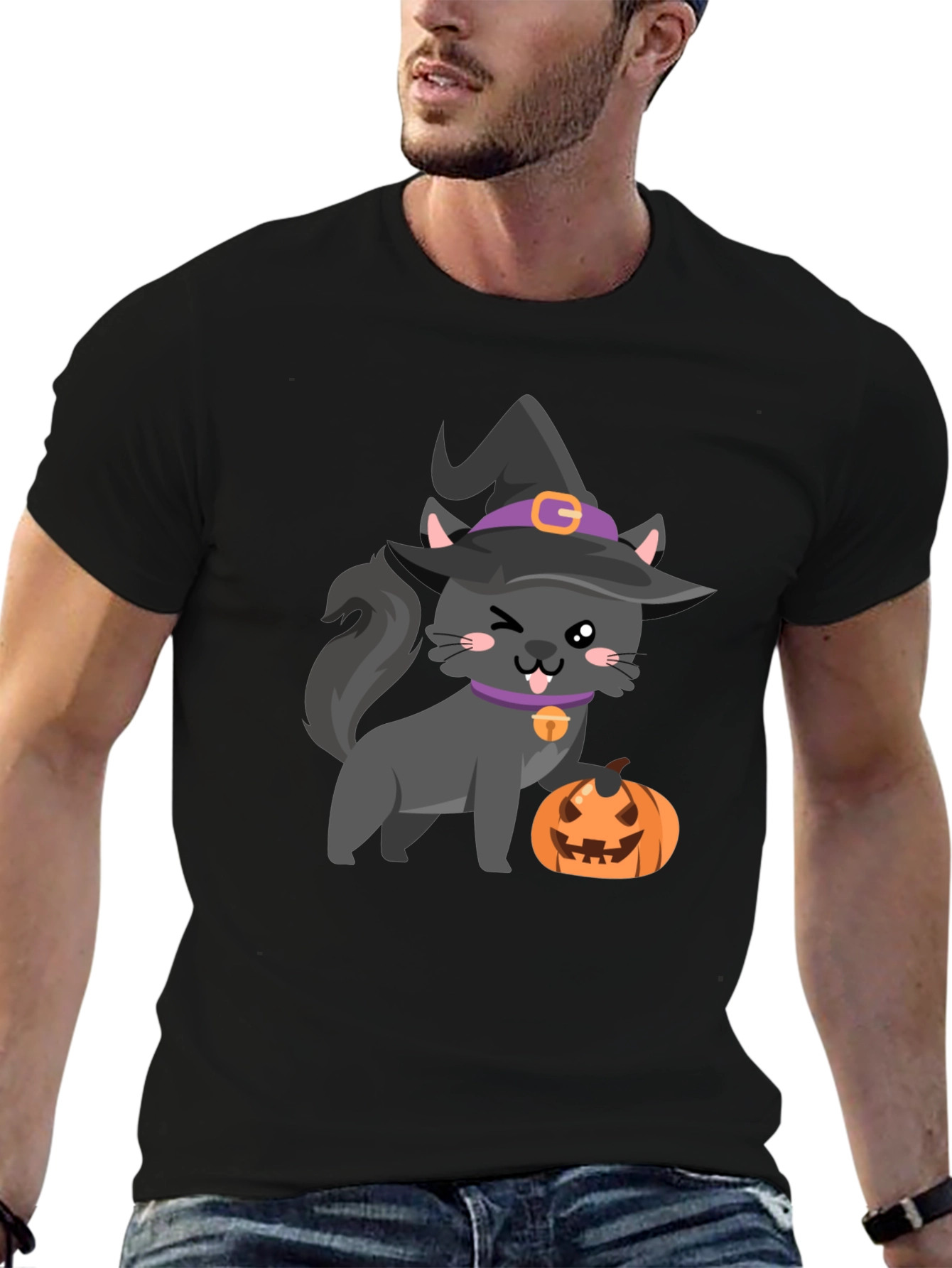Halloween Cat Pumpkin T-Shirt