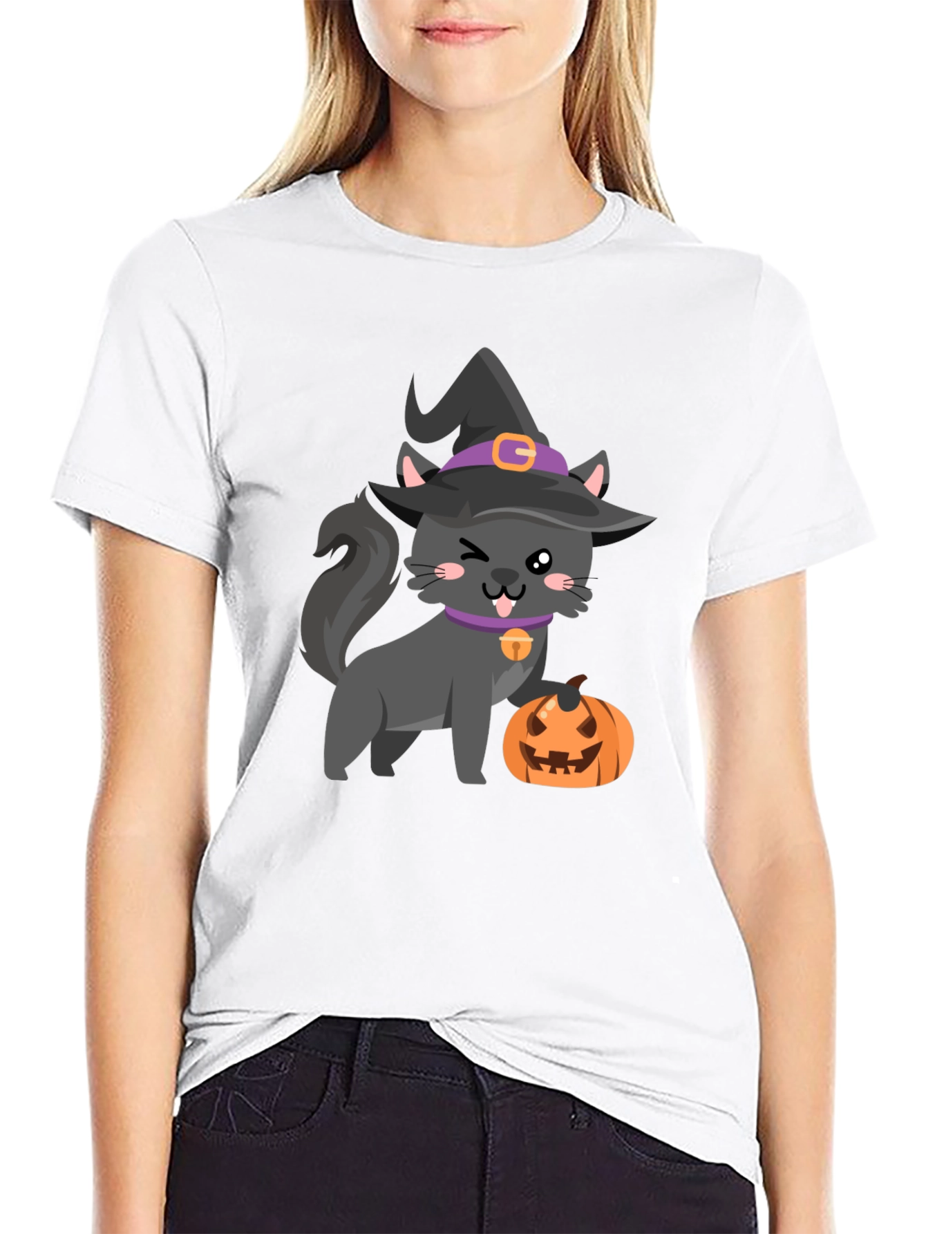 Halloween Cat Pumpkin T-Shirt