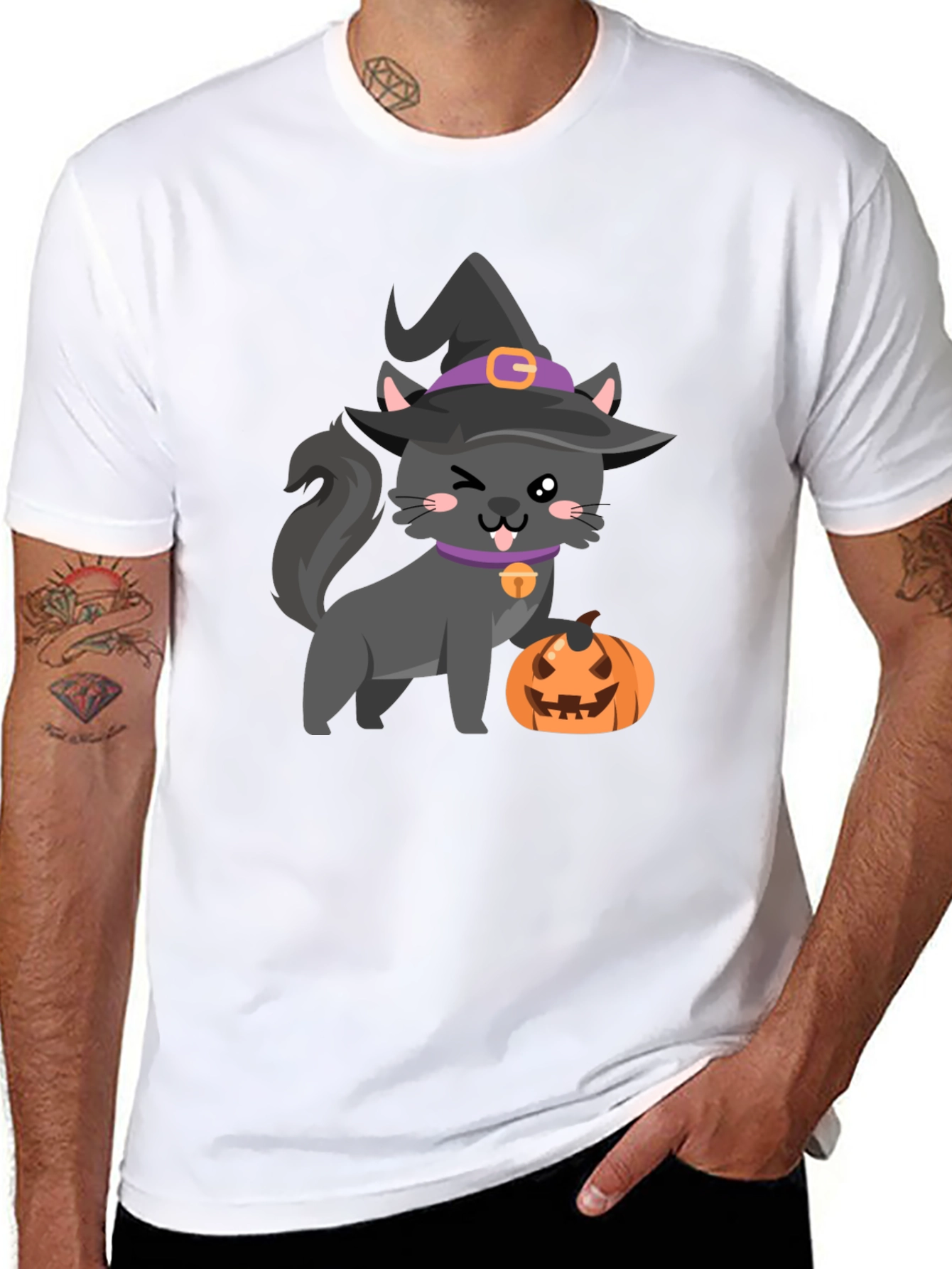 Halloween Cat Pumpkin T-Shirt