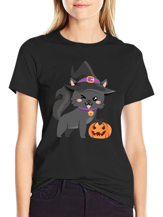 Halloween Cat Pumpkin T-Shirt