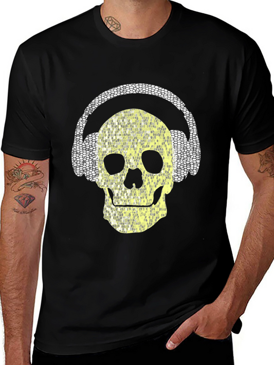 Skull with Headphones Graphic Tee