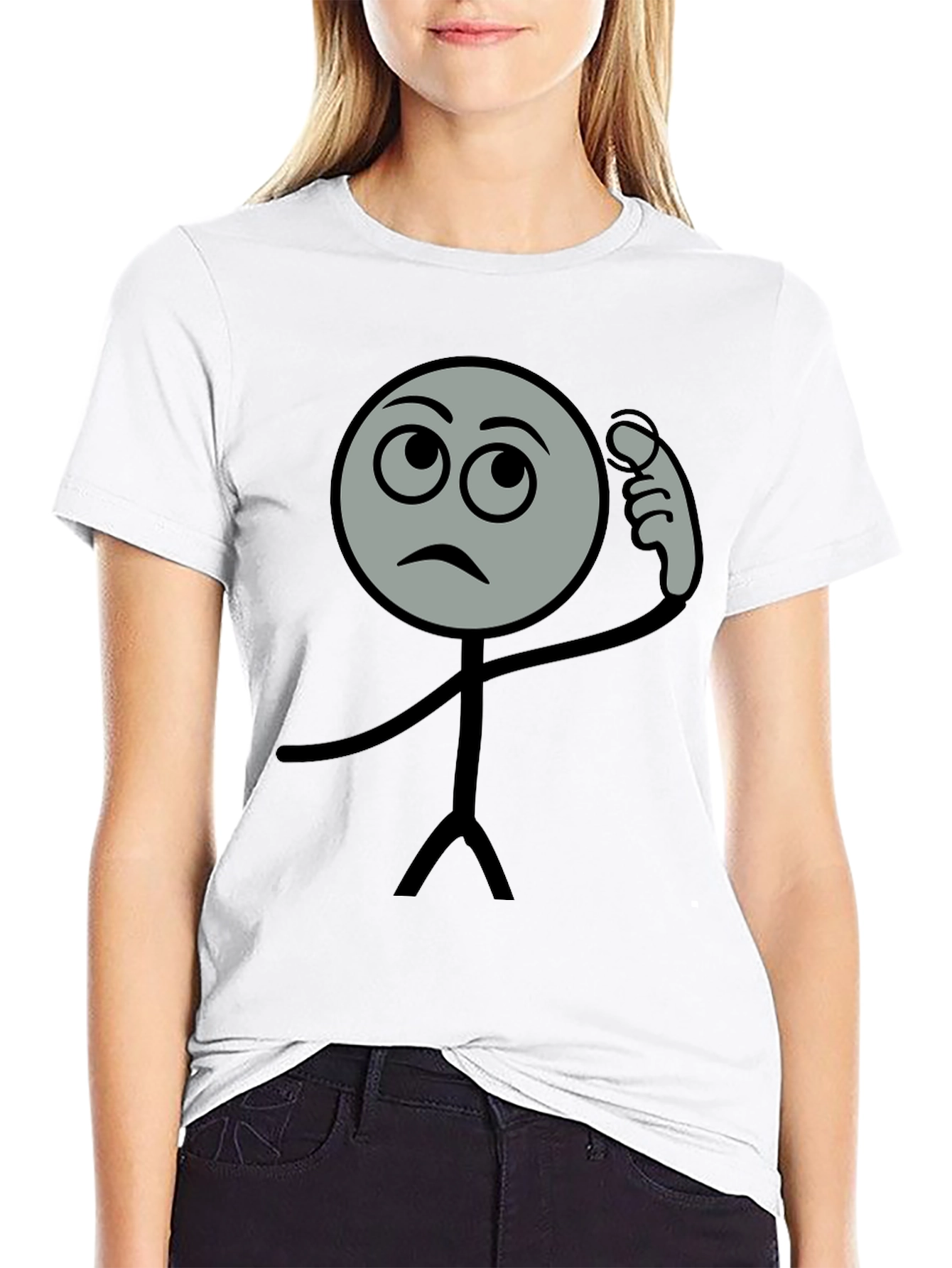 Thinking Man Graphic Tee - Black Cotton T-Shirt