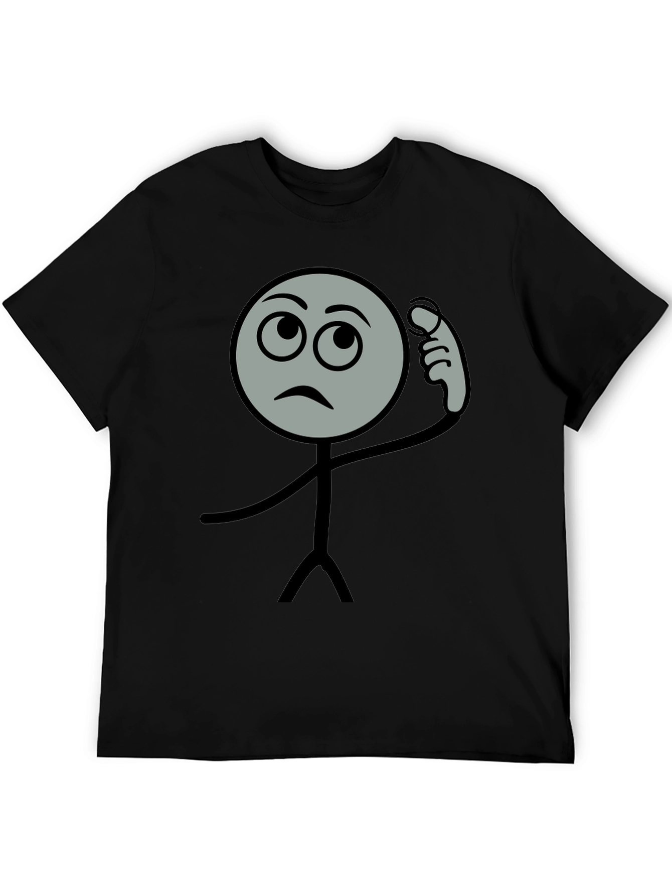 Thinking Man Graphic Tee - Black Cotton T-Shirt