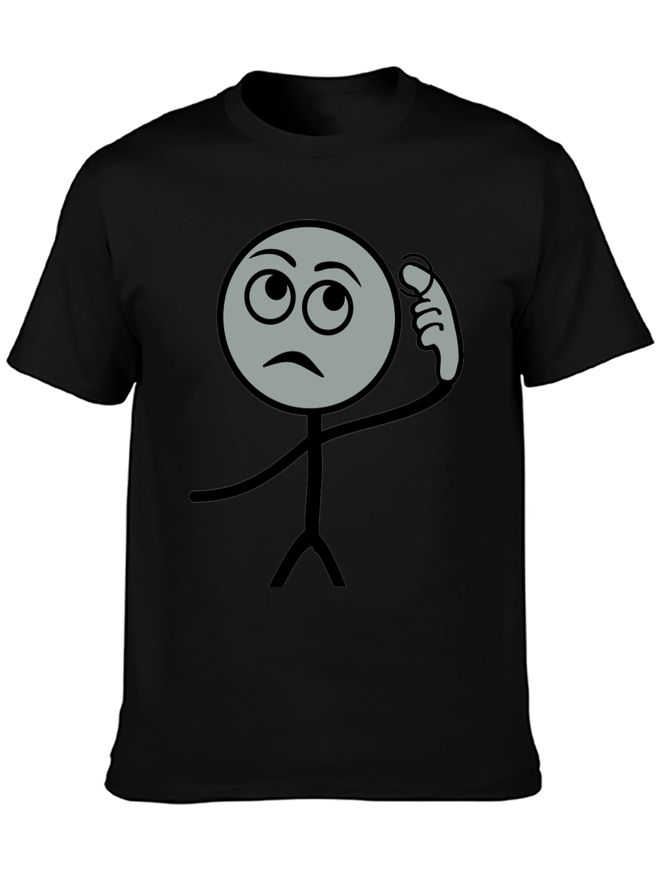 Thinking Man Graphic Tee - Black Cotton T-Shirt