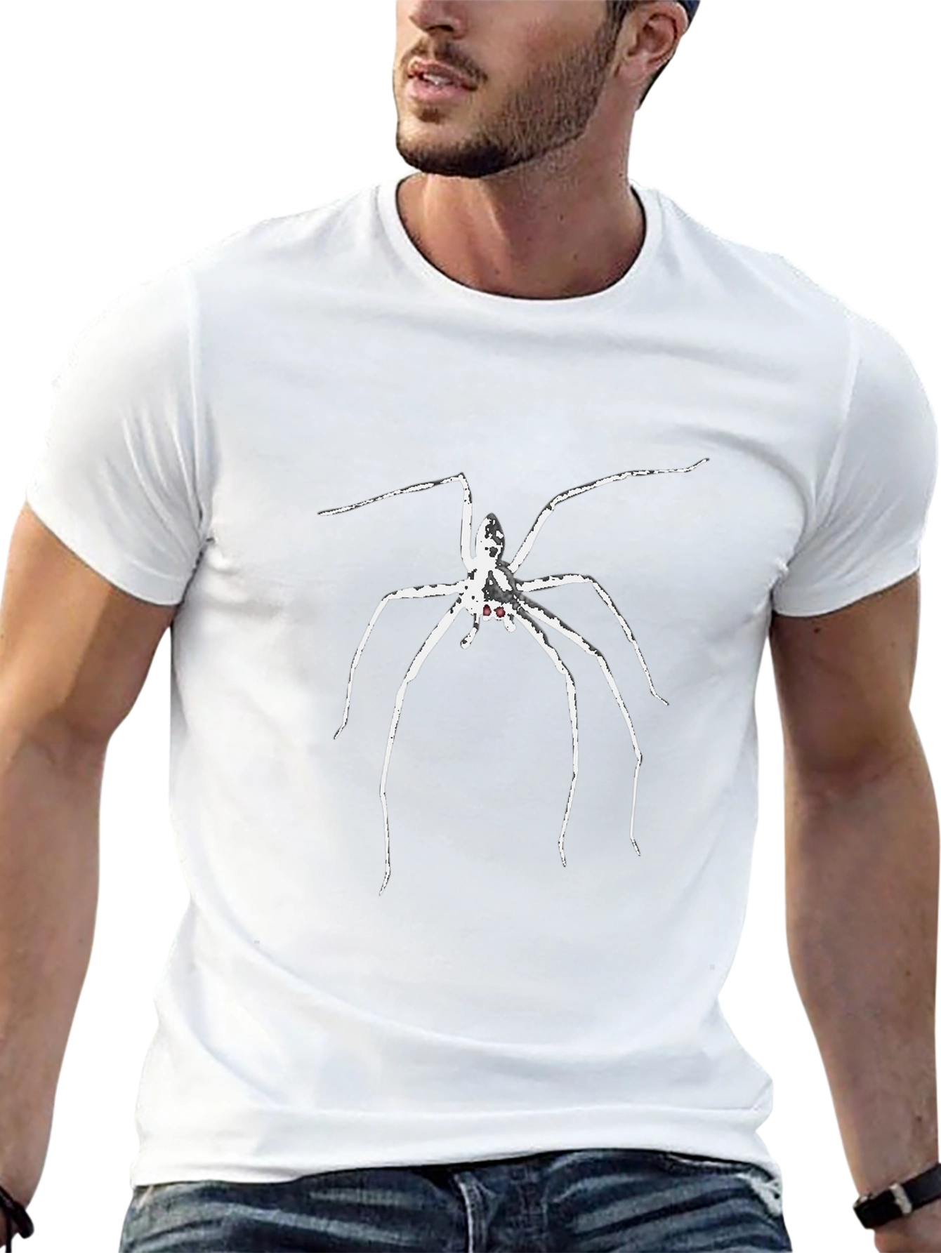 Black T-Shirt with Spider Graphic
