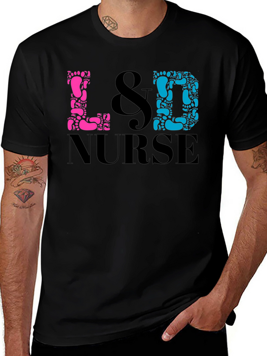 L&D Nurse T-Shirt - Baby Footprint Design