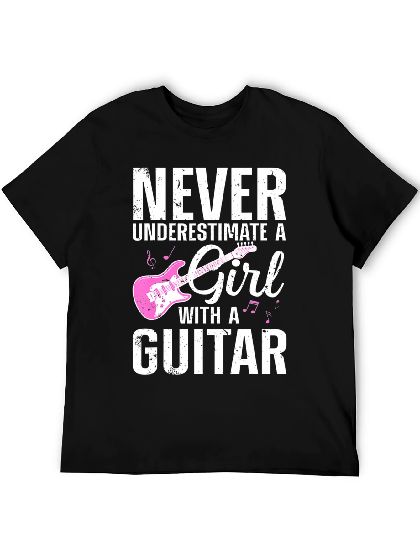 Never Underestimate a Girl With a Guitar T-Shirt