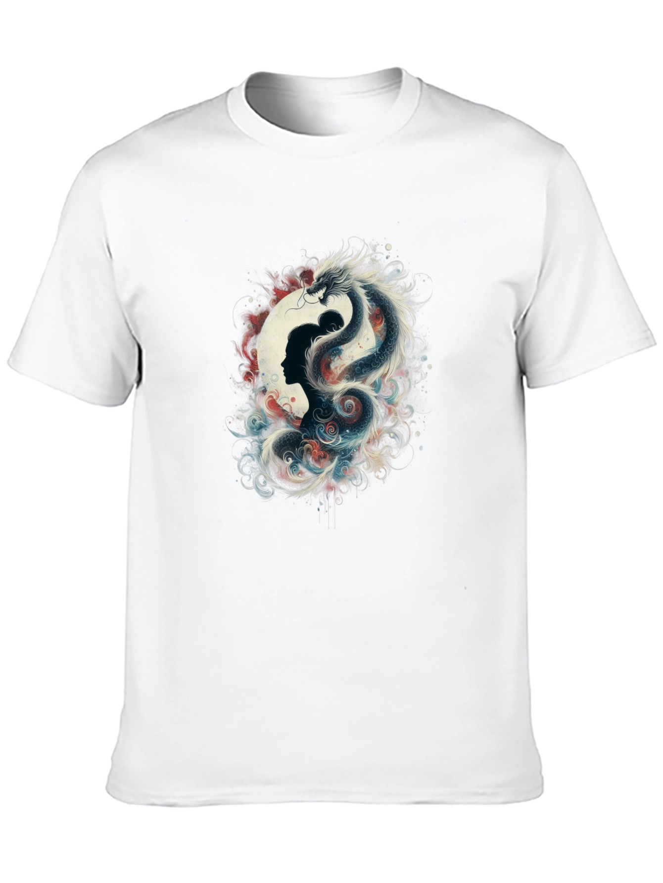 Dragon & Silhouette Graphic Black T-Shirt