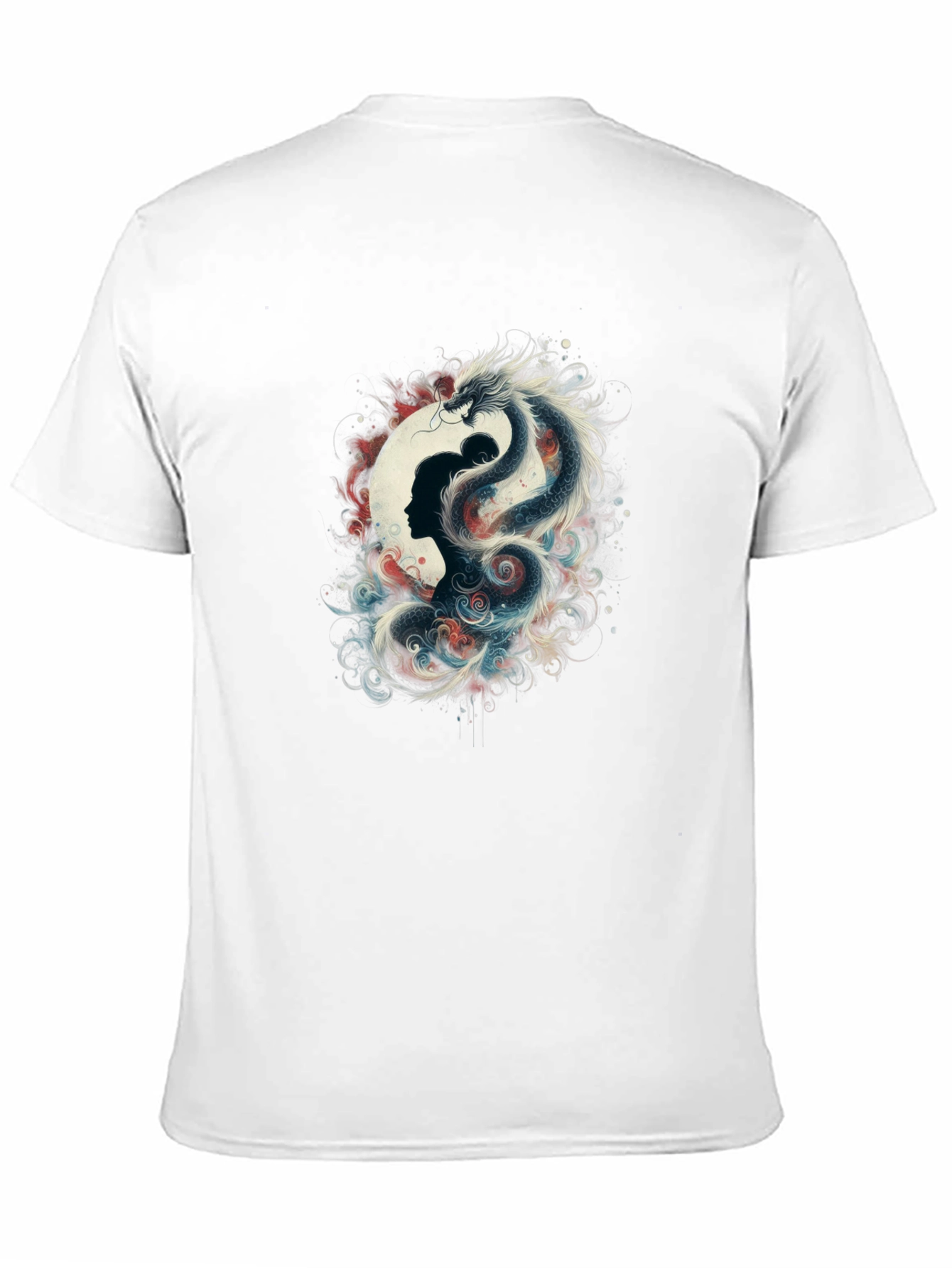 Dragon & Silhouette Graphic Black T-Shirt
