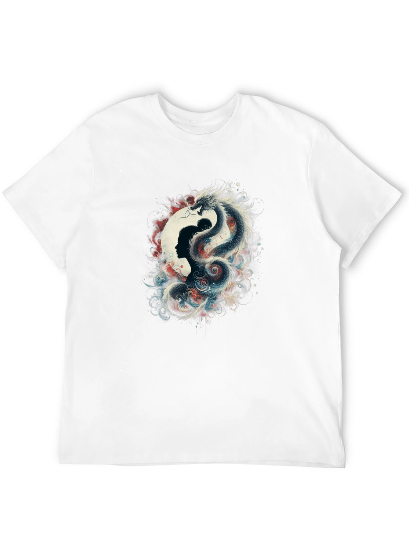 Dragon & Silhouette Graphic Black T-Shirt