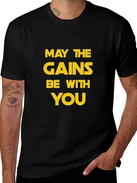 May The Gains Be With You T-Shirt - Black