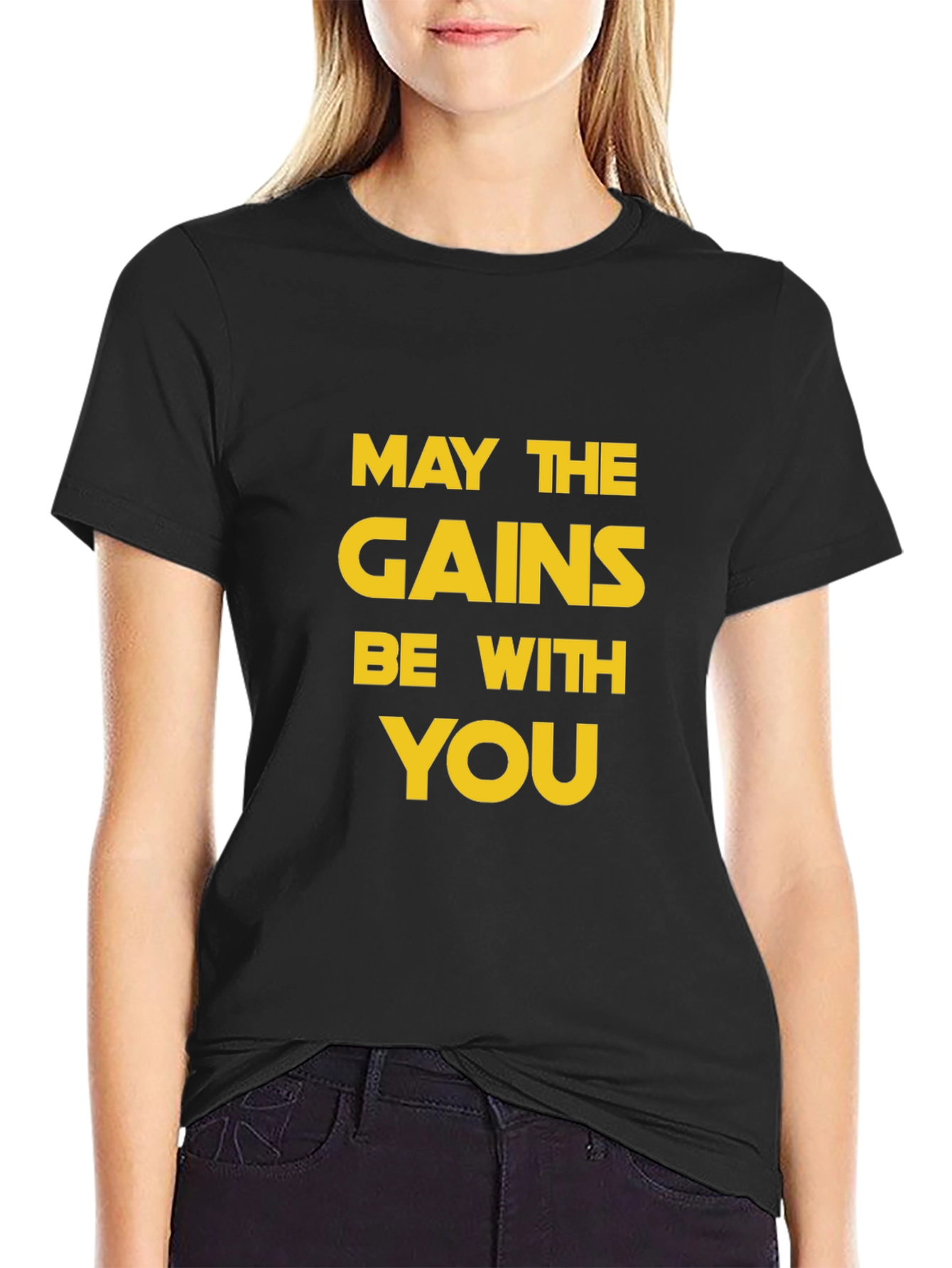 May The Gains Be With You T-Shirt - Black