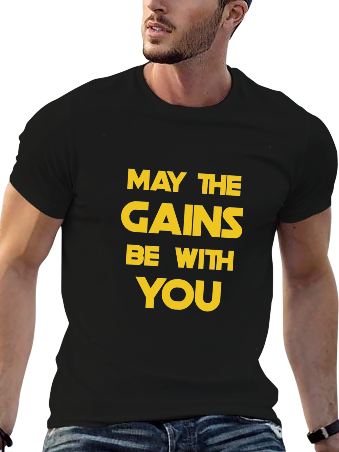 May The Gains Be With You T-Shirt - Black
