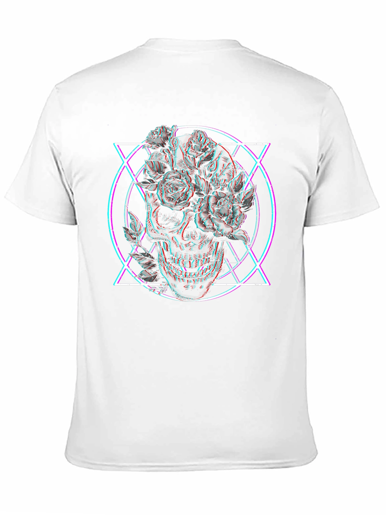 Skull & Roses Graphic Tee - Glitch Style