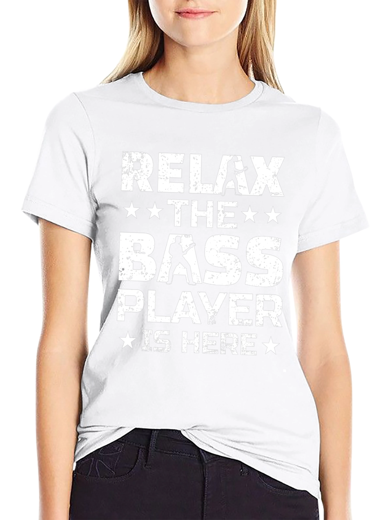Relax The Bass Player Is Here - Black T-Shirt