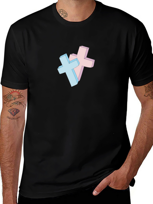 Pastel Cross Graphic T-Shirt