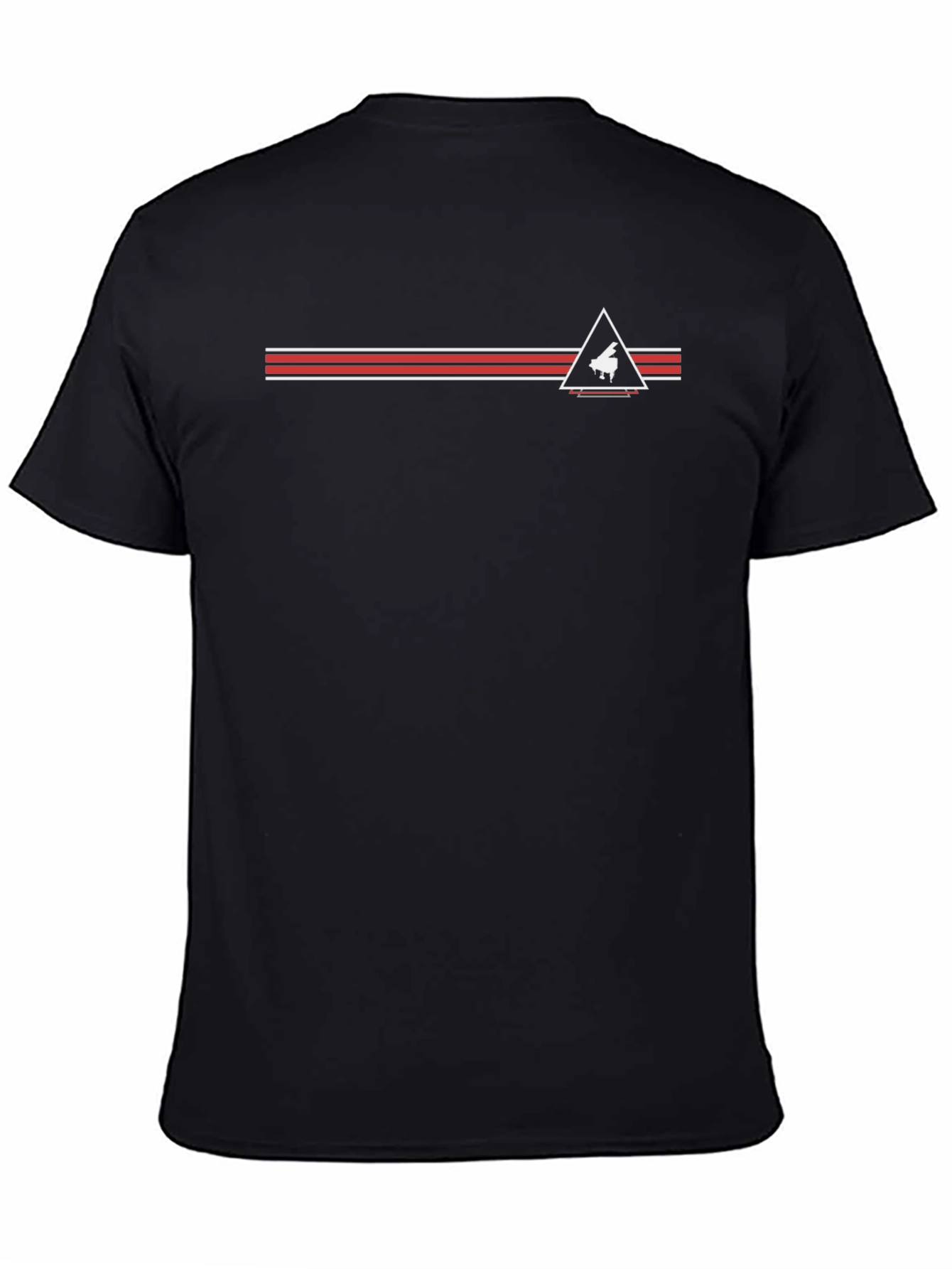 Piano Triangle Graphic Tee - Stylish Mens Black T-Shirt