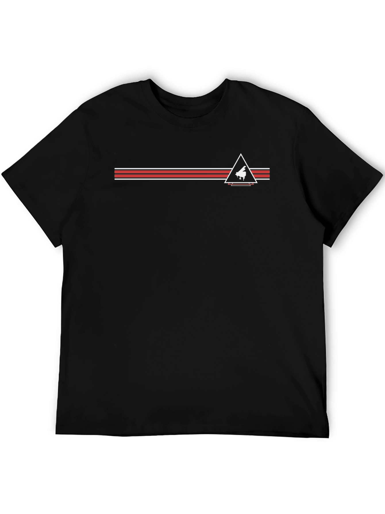 Piano Triangle Graphic Tee - Stylish Mens Black T-Shirt
