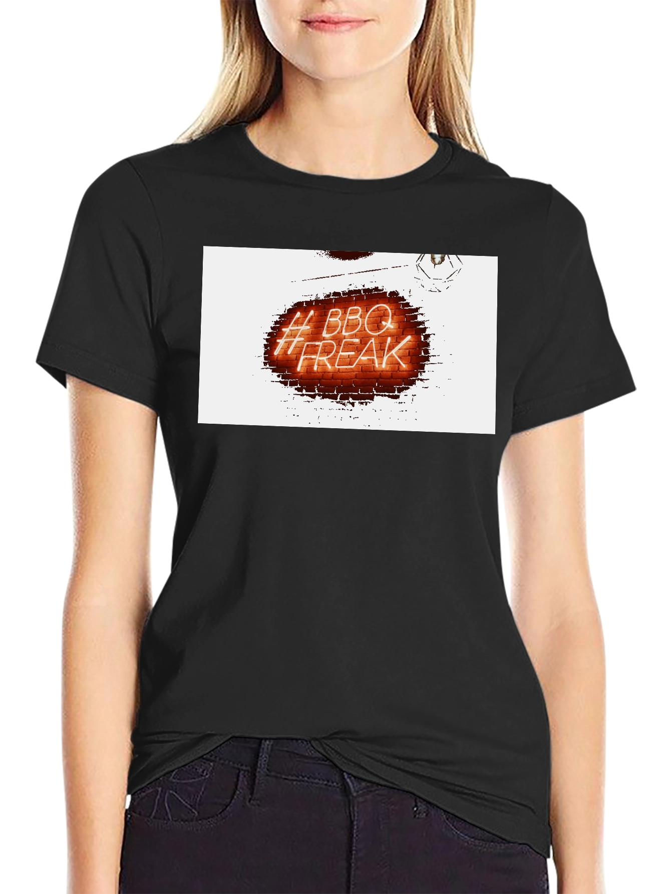 BBQ Freak Graphic Tee - Black Crew Neck T-Shirt