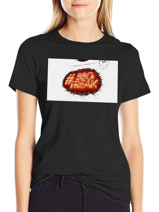 BBQ Freak Graphic Tee - Black Crew Neck T-Shirt
