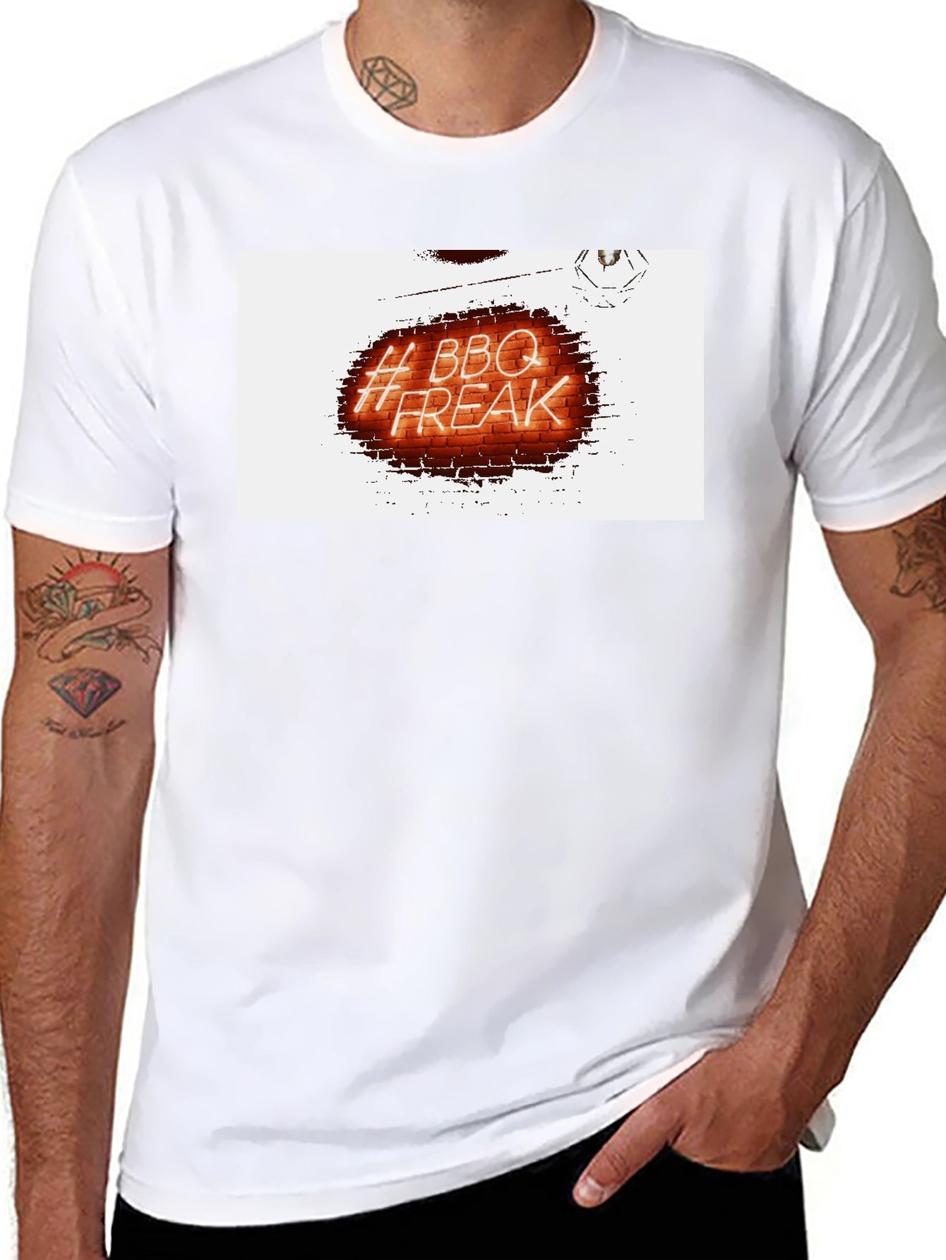 BBQ Freak Graphic Tee - Black Crew Neck T-Shirt