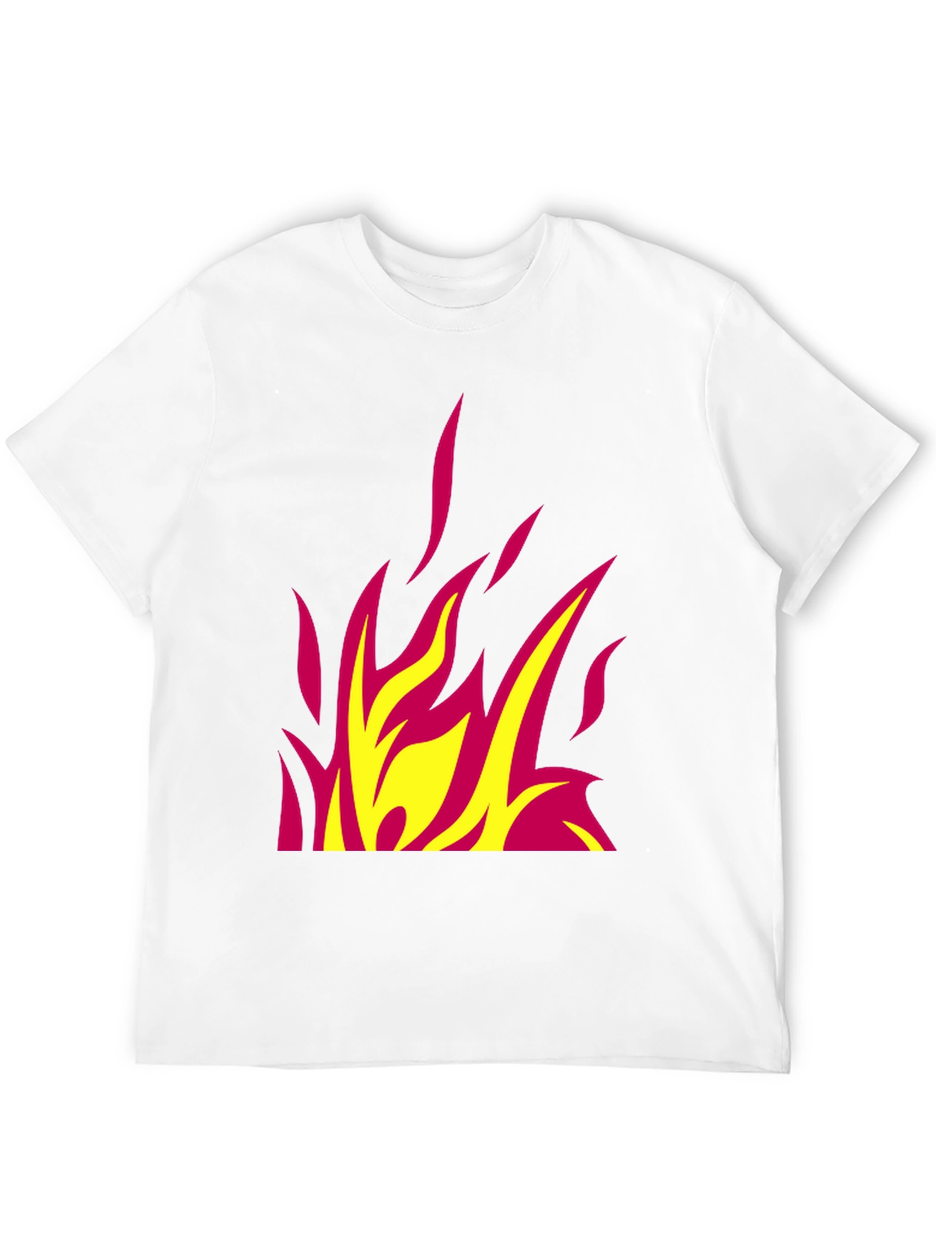 Fiery Graphic Tee - Bold Flame Design Black T-Shirt