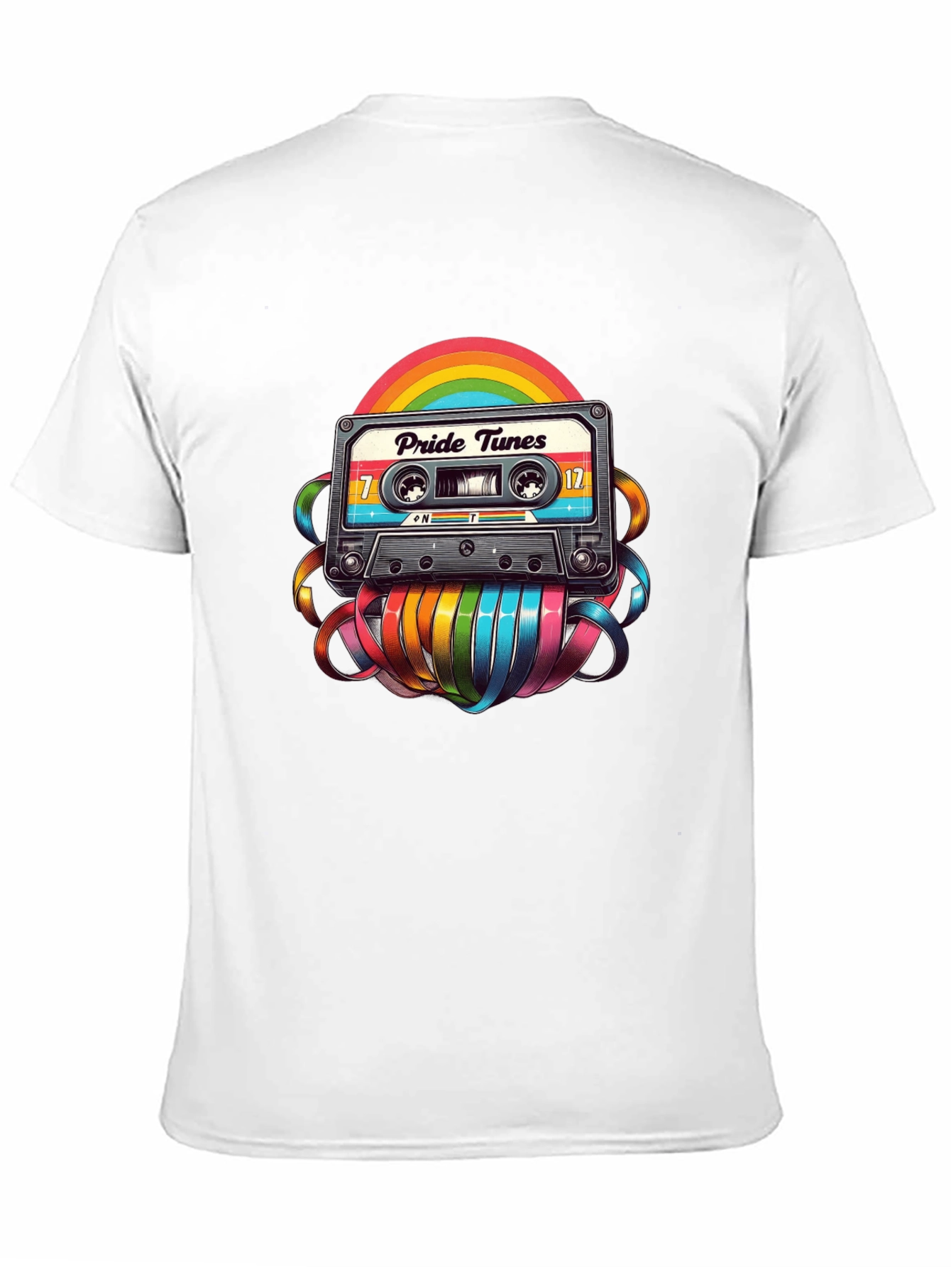 Pride Tunes Cassette T-Shirt: Rainbow Retro Style