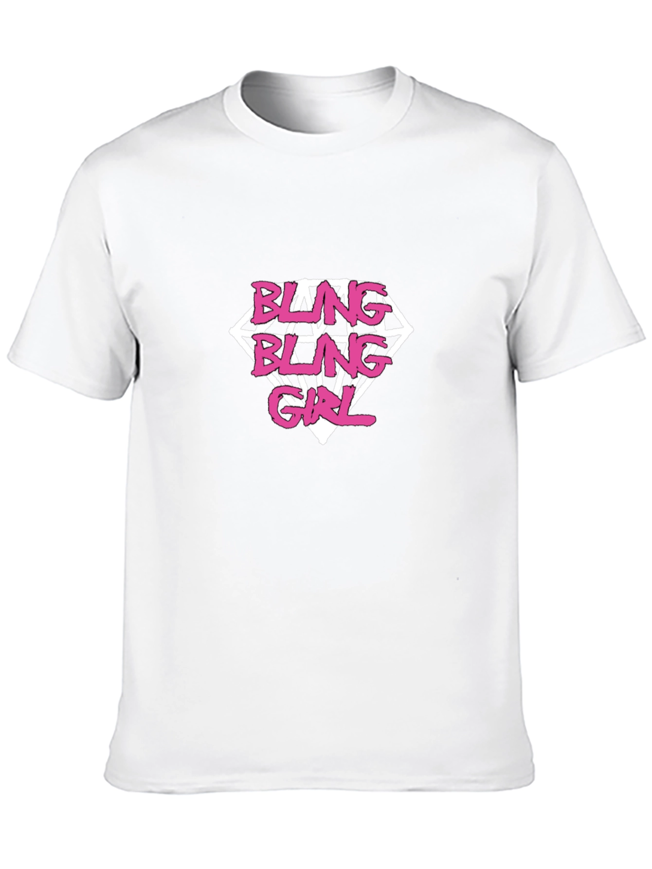 Bling Bling Girl Diamond T-Shirt - Black