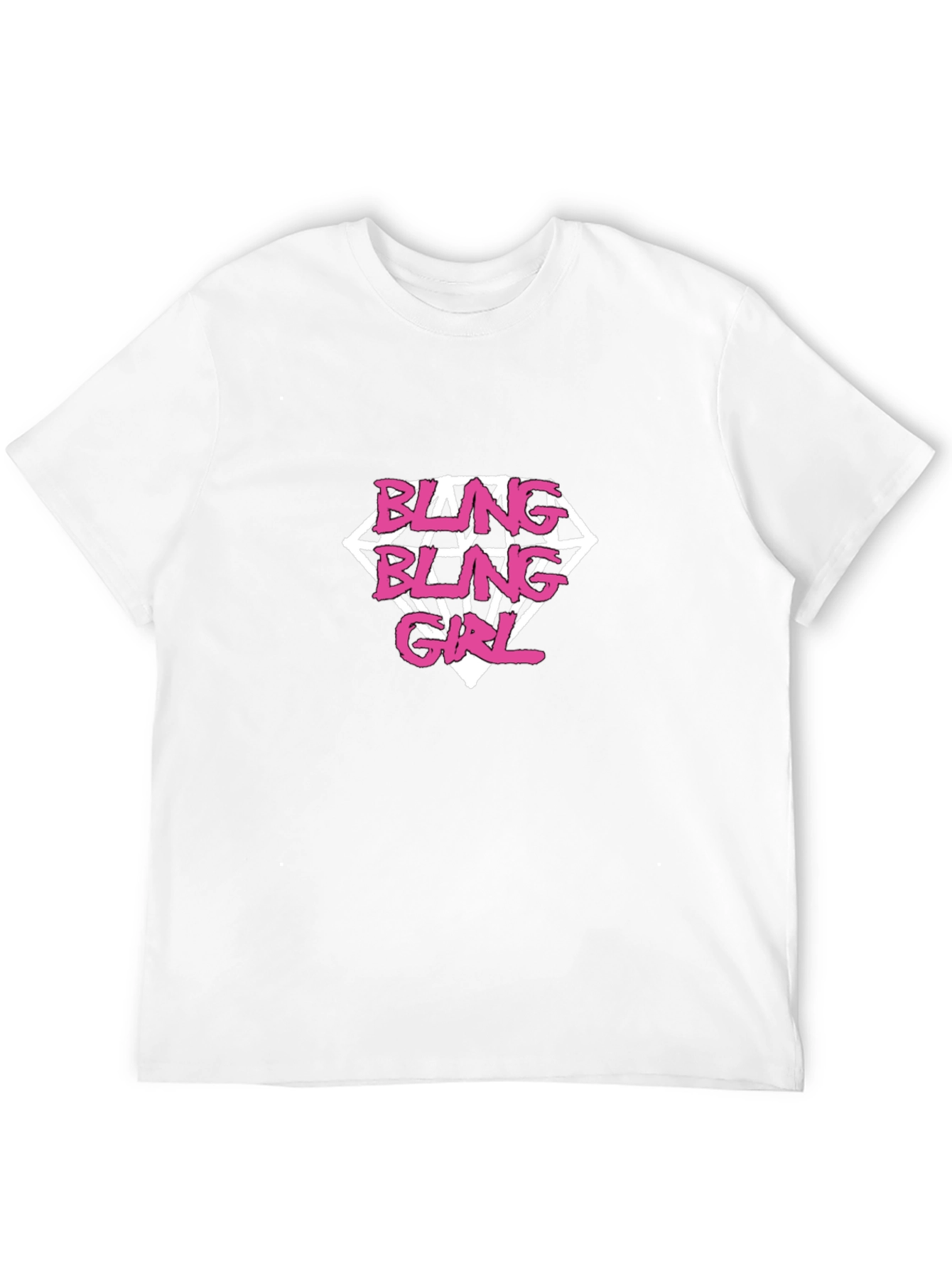 Bling Bling Girl Diamond T-Shirt - Black