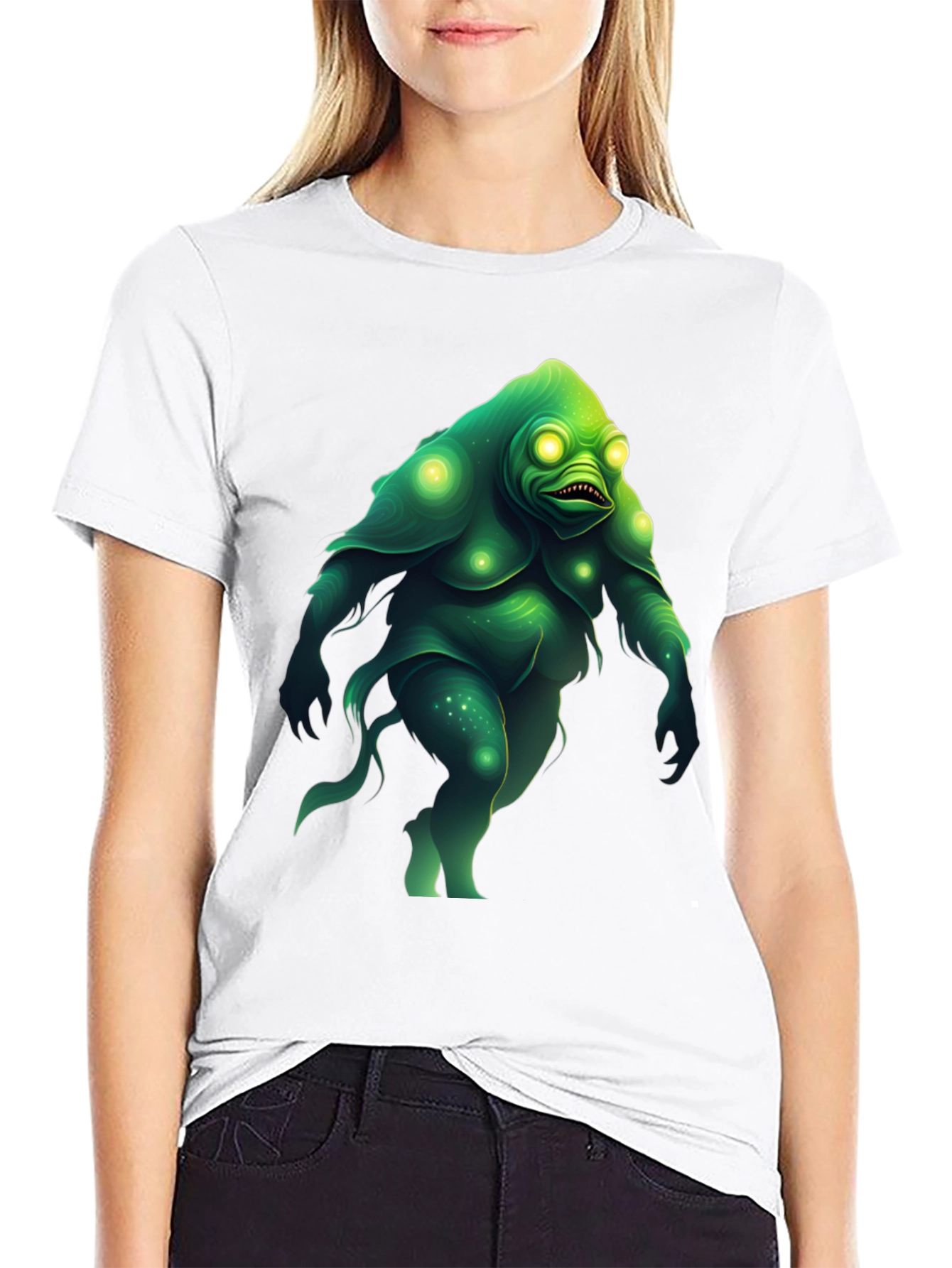 Green Monster Graphic Tee - Unique Creature Design T-Shirt