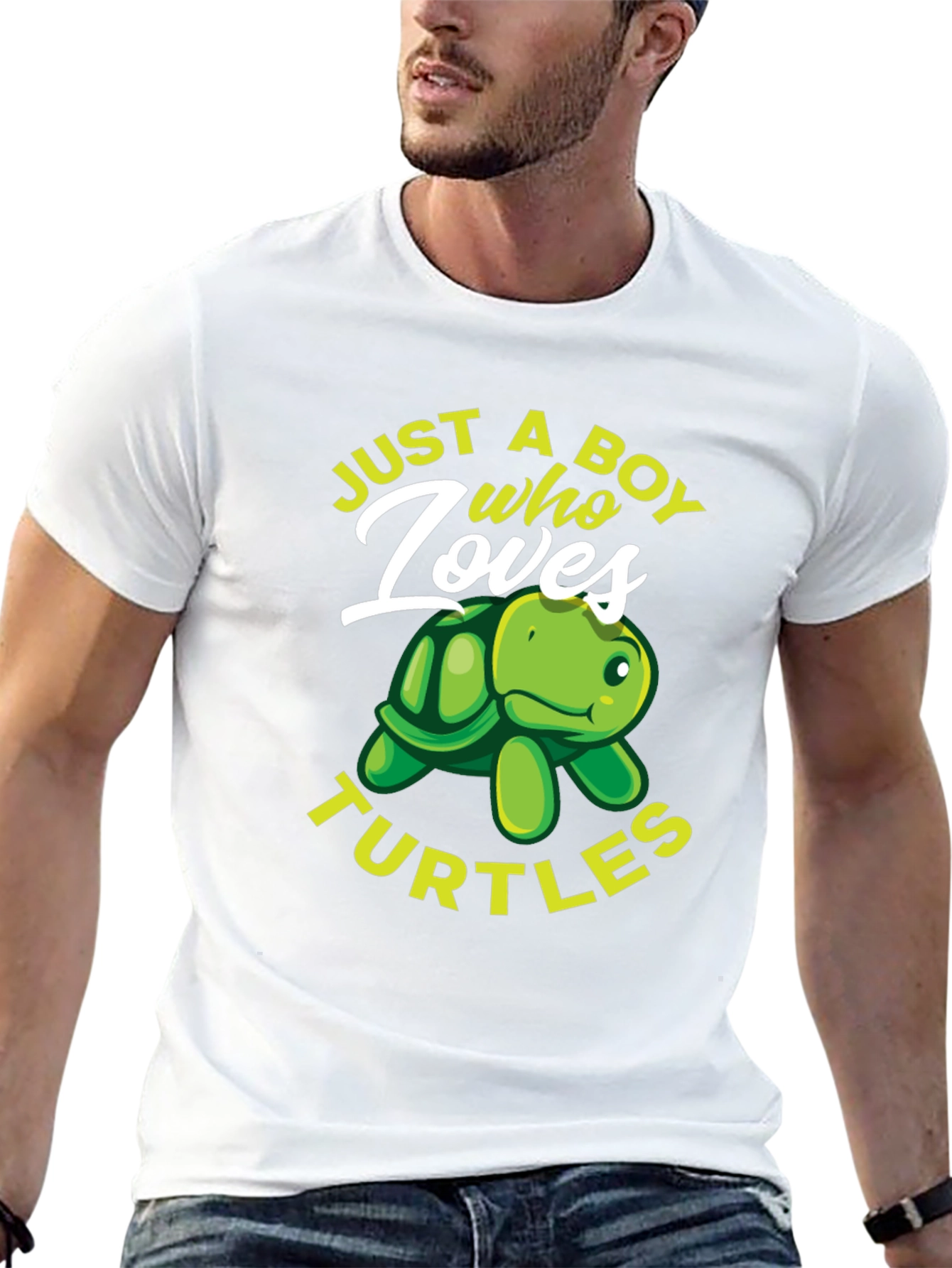 Just A Boy Who Loves Turtles Black T-Shirt