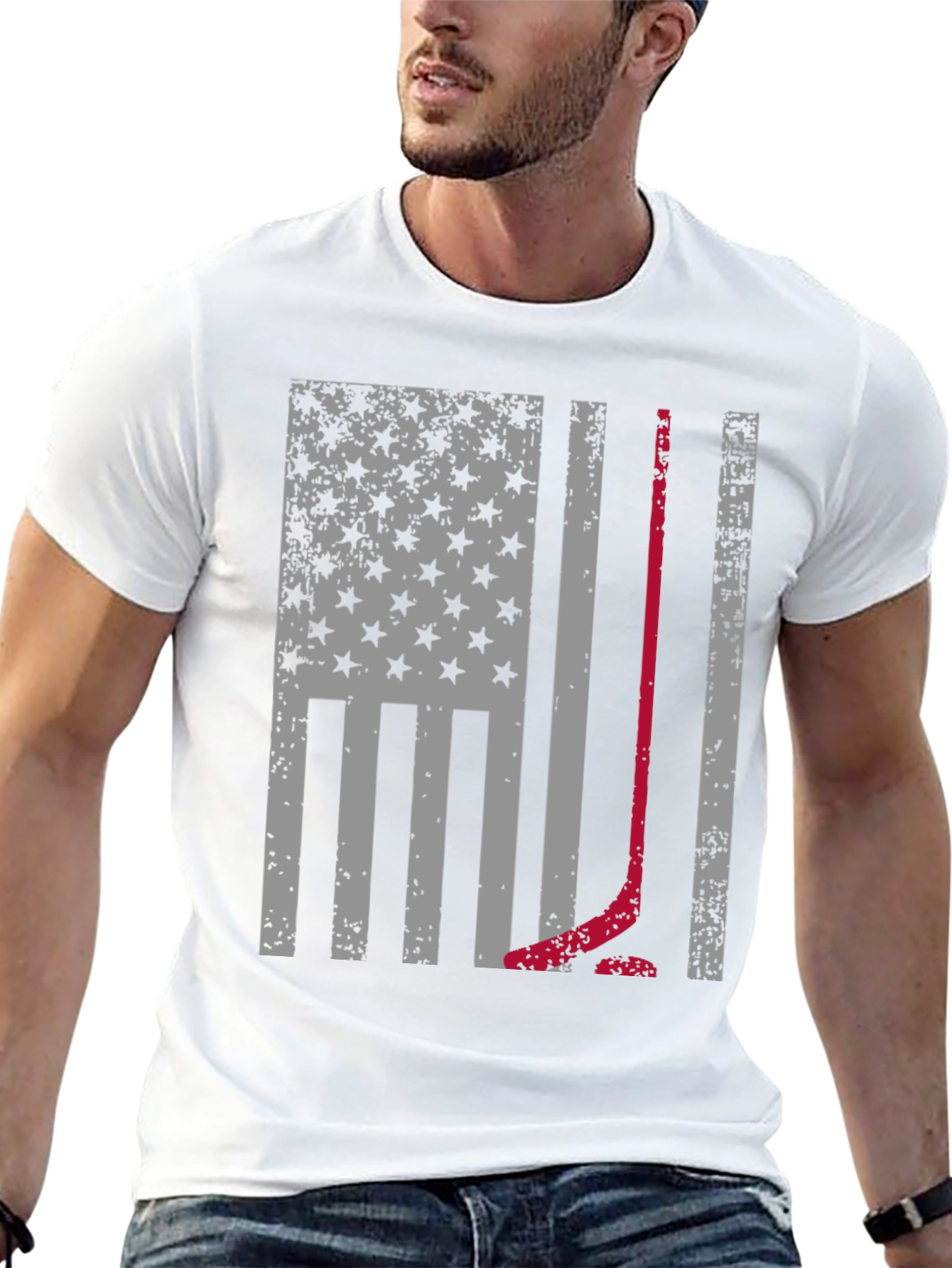 Hockey American Flag T-Shirt