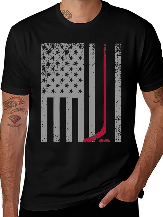 Hockey American Flag T-Shirt