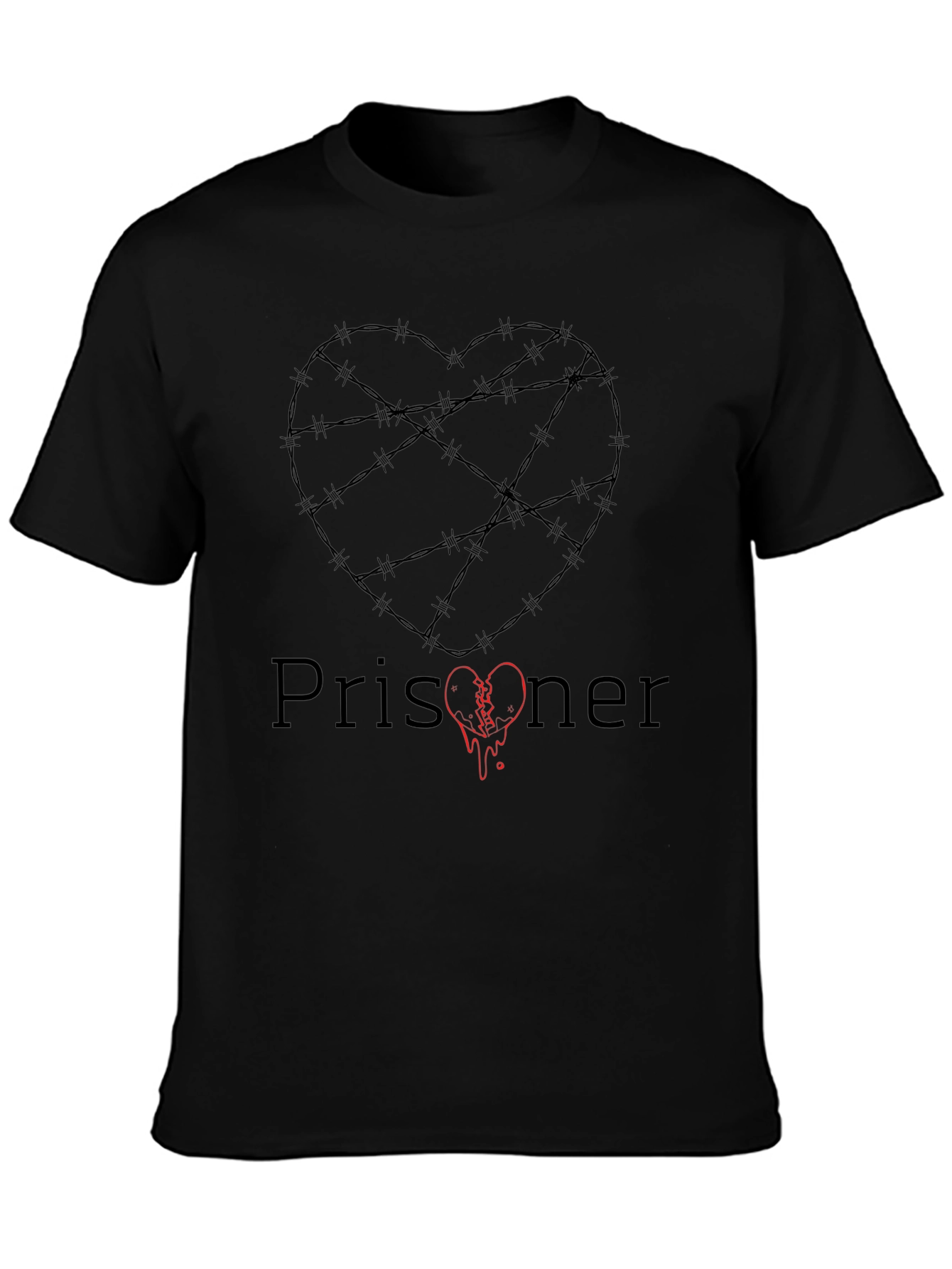 Prisoner Heart Graphic T-Shirt - Dark Humor Tee