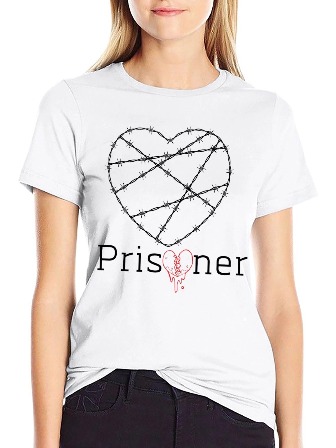 Prisoner Heart Graphic T-Shirt - Dark Humor Tee