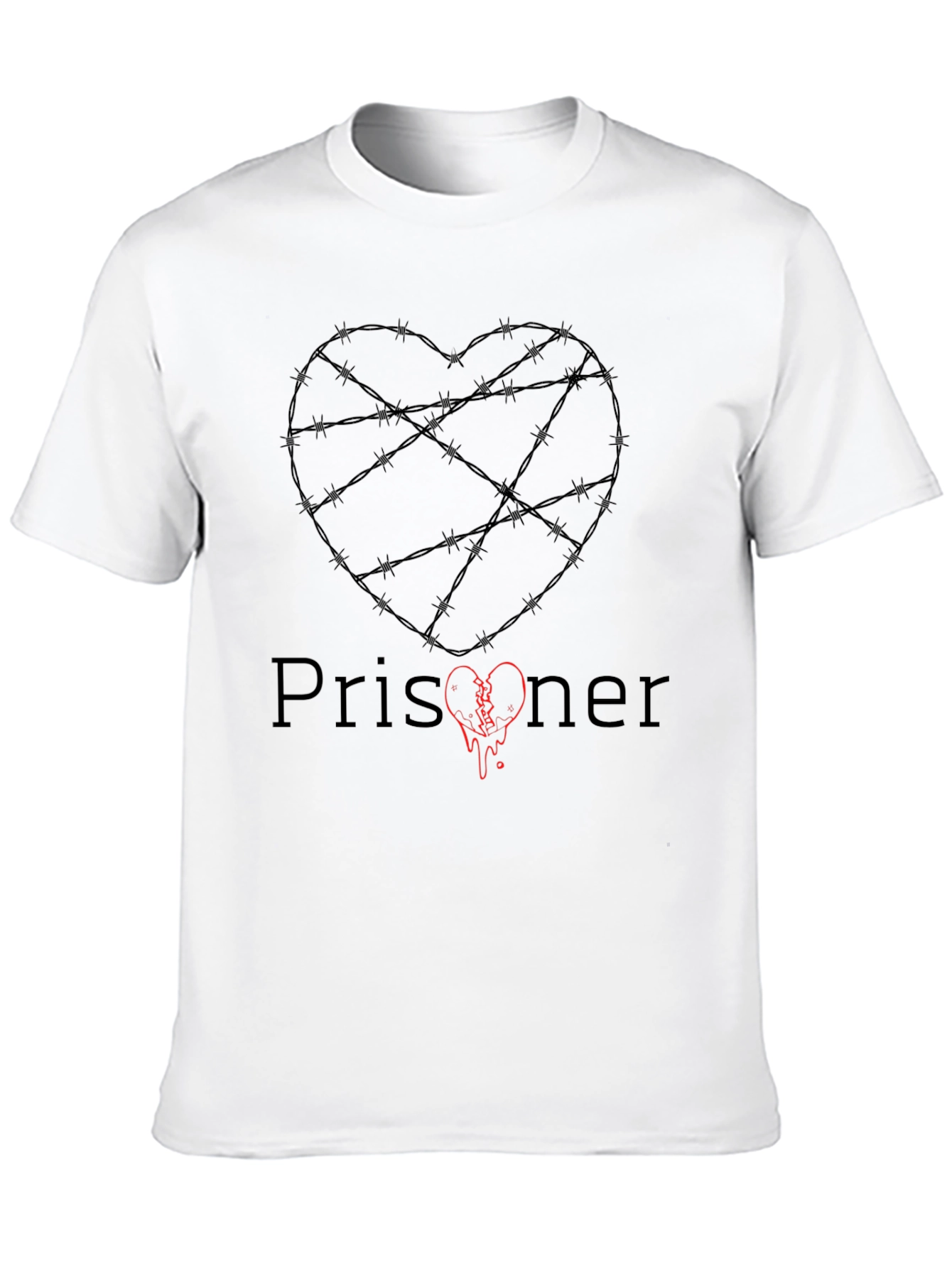 Prisoner Heart Graphic T-Shirt - Dark Humor Tee