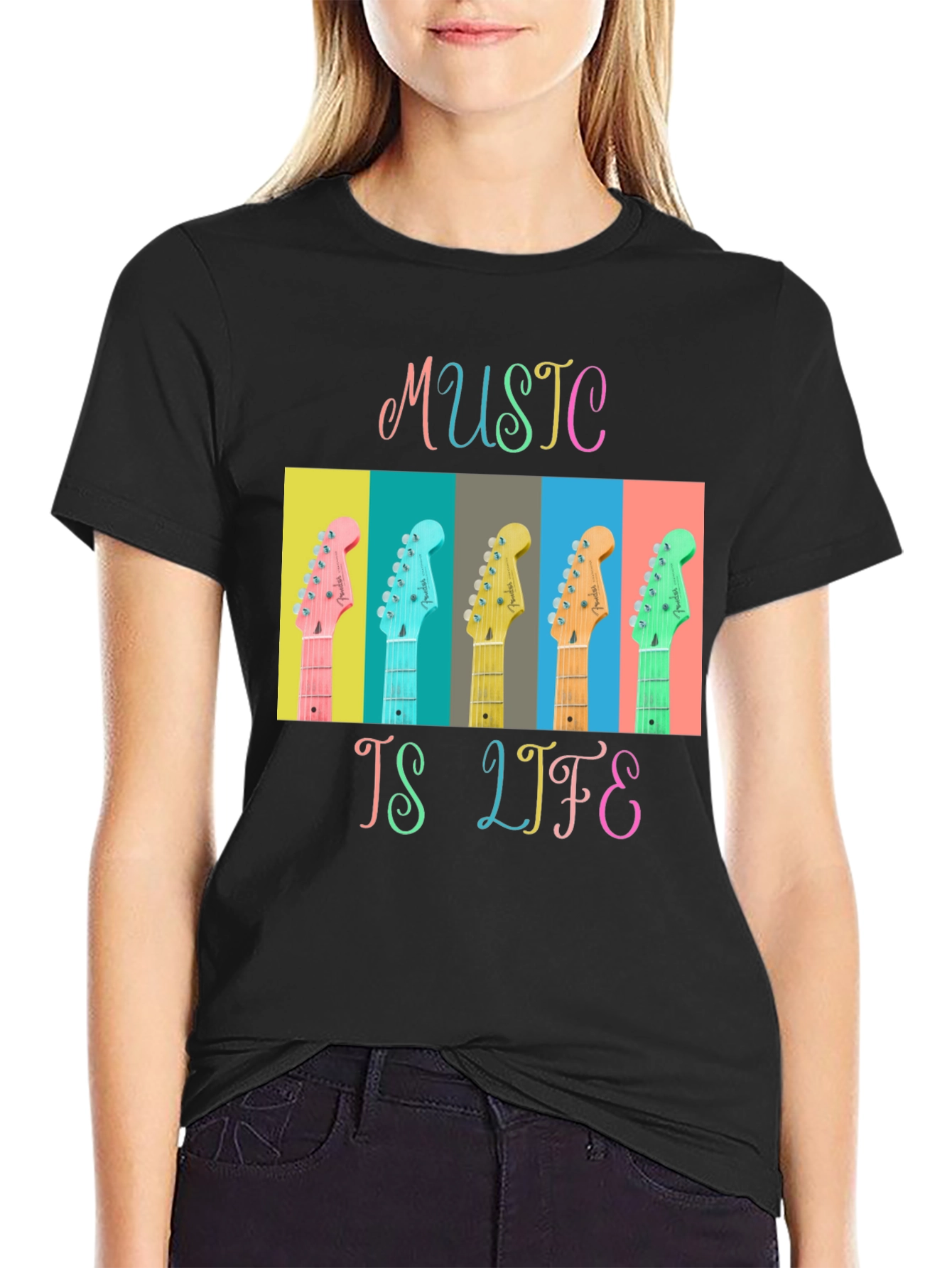 Music is Life Guitar T-Shirt