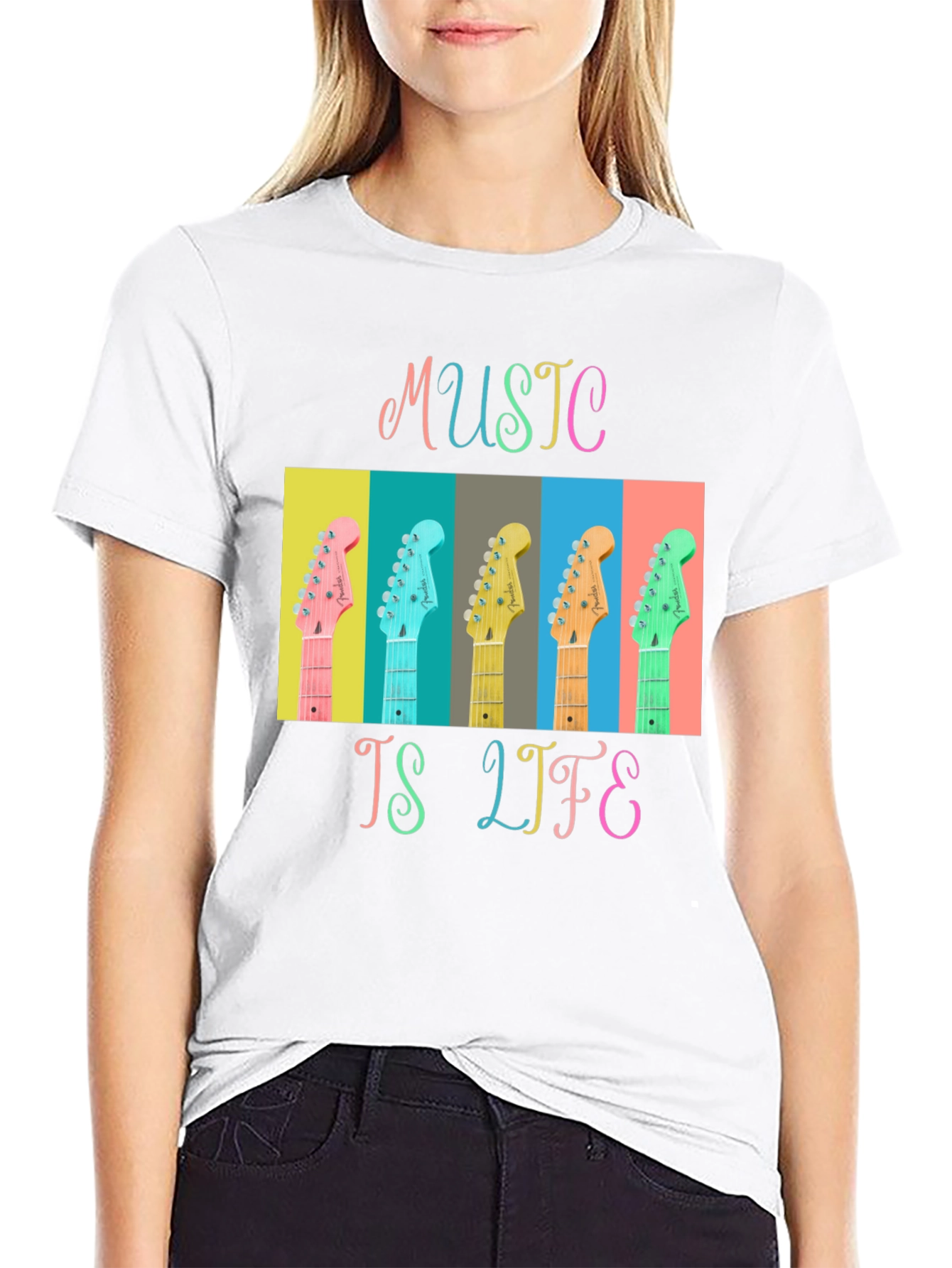 Music is Life Guitar T-Shirt