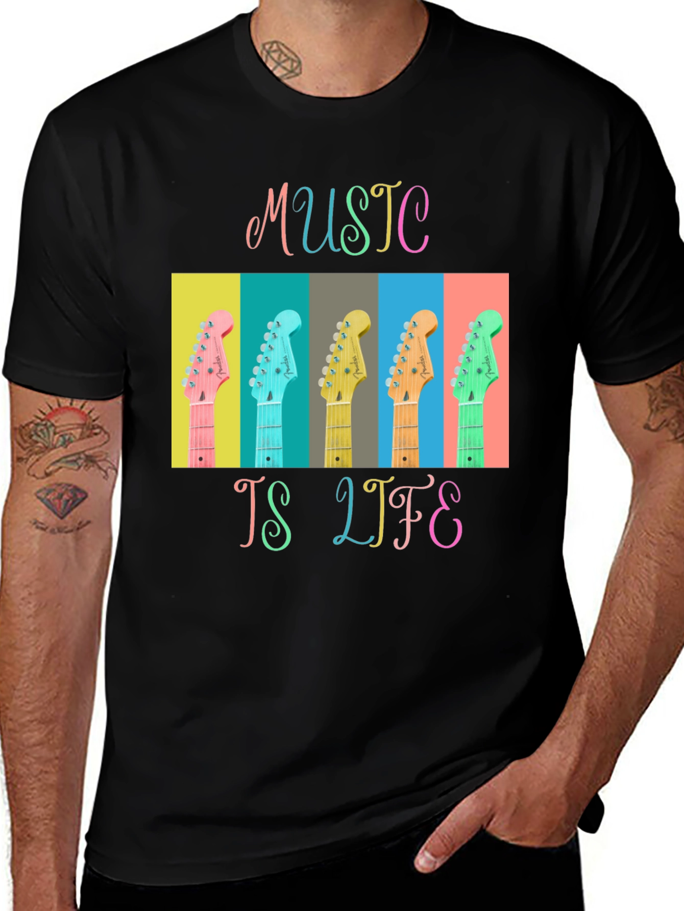 Music is Life Guitar T-Shirt