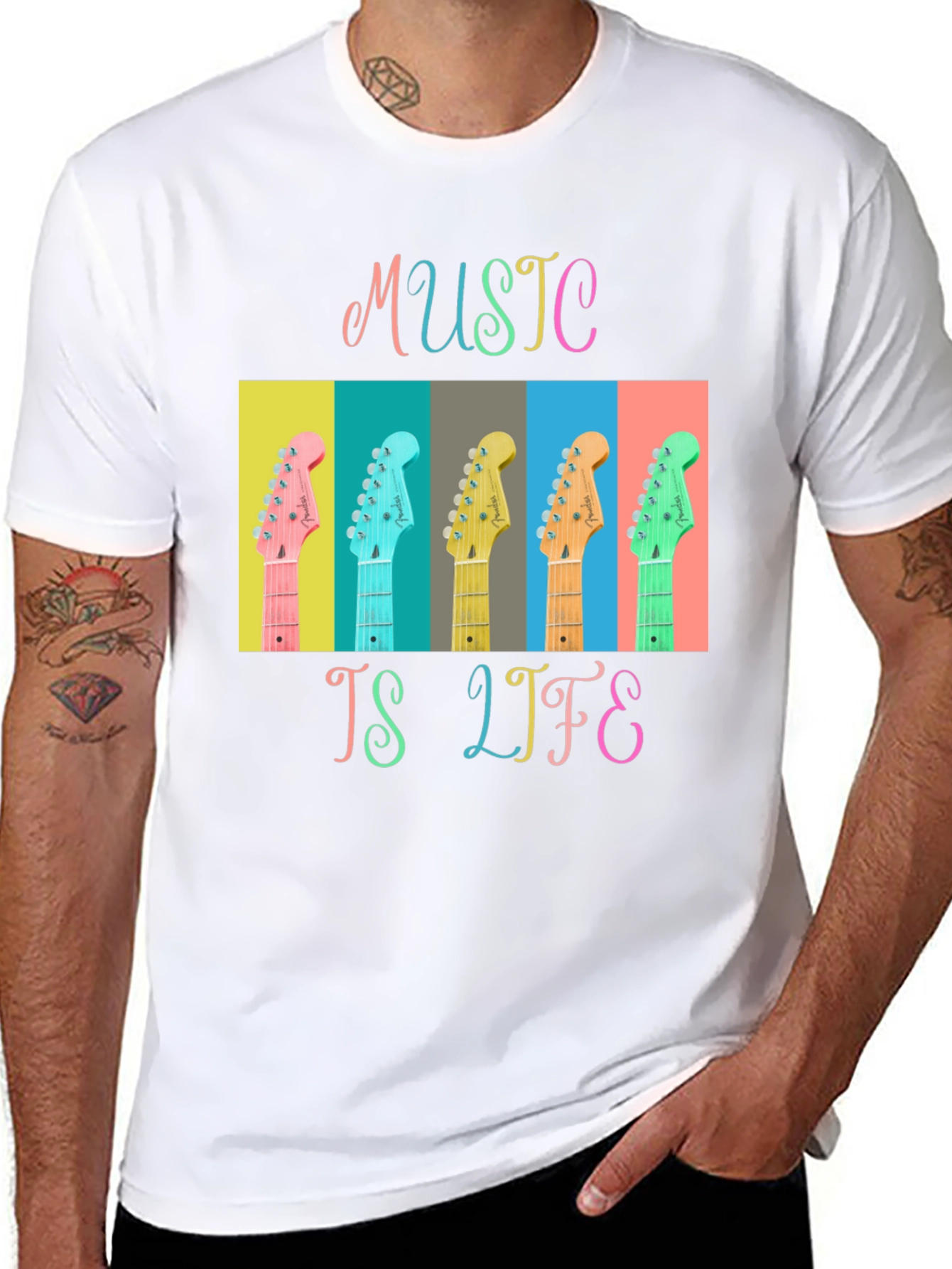 Music is Life Guitar T-Shirt