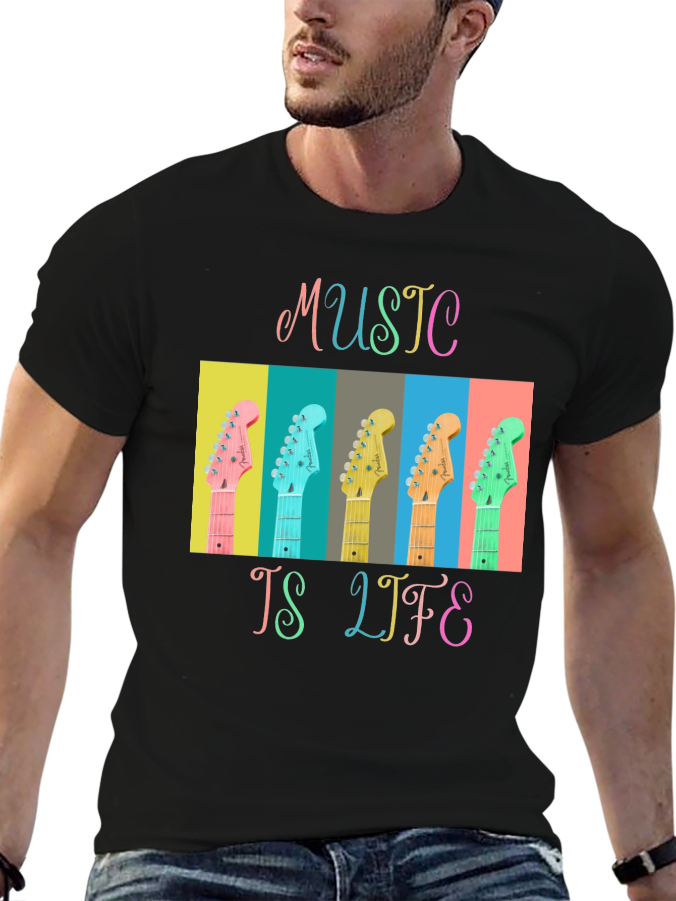 Music is Life Guitar T-Shirt
