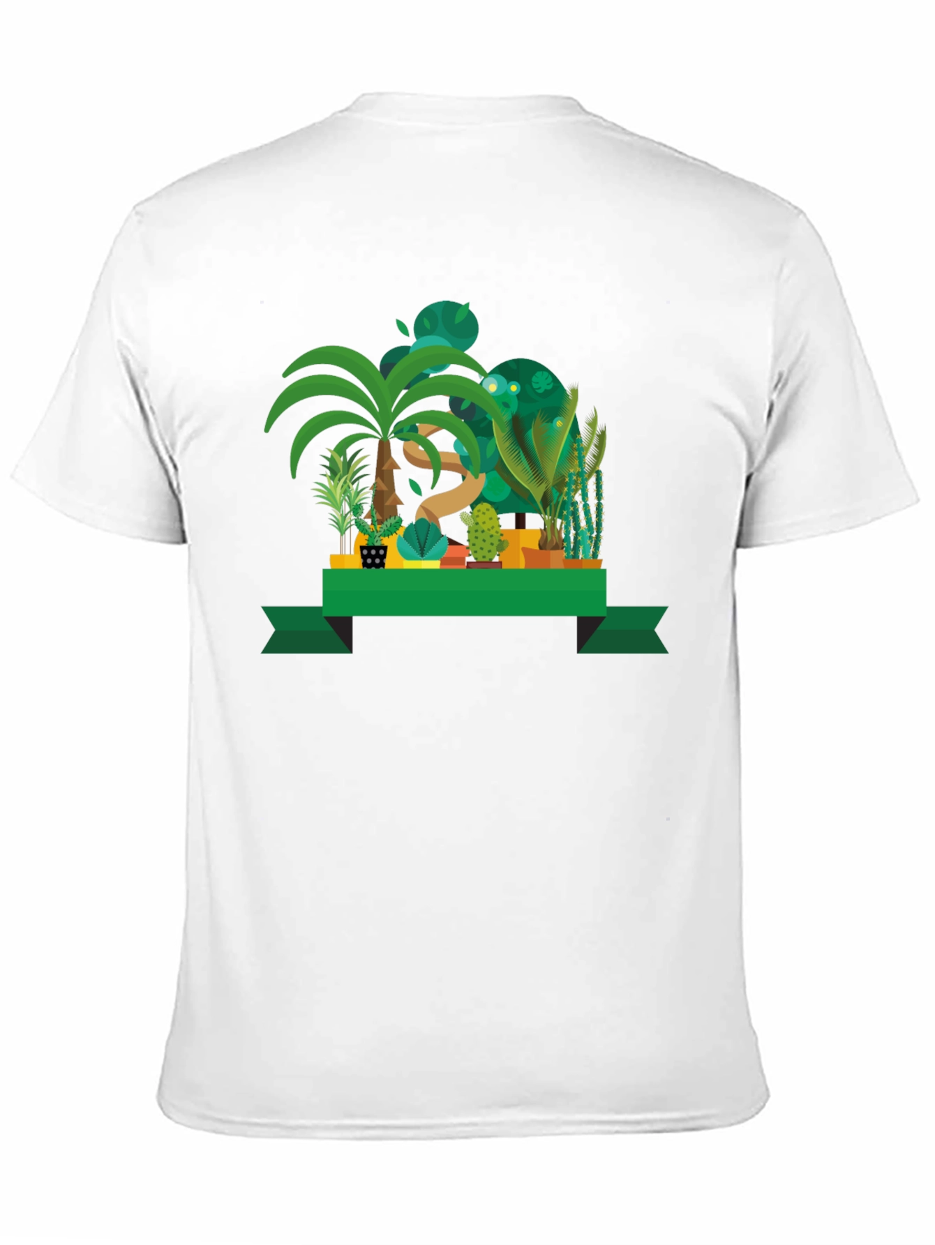 Tropical Plant Graphic Black T-Shirt