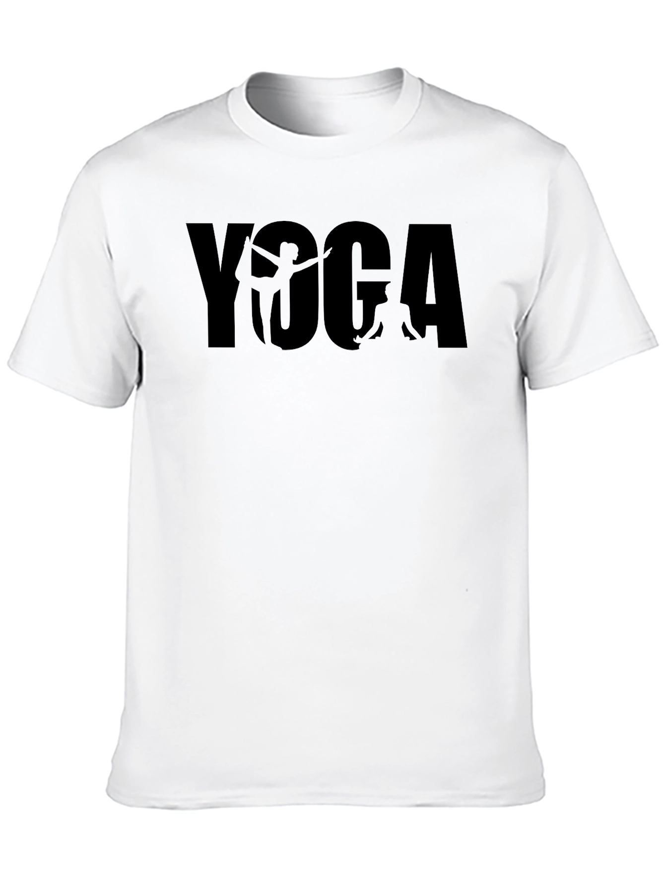 Yoga Silhouette Graphic Tee - Black Cotton Blend