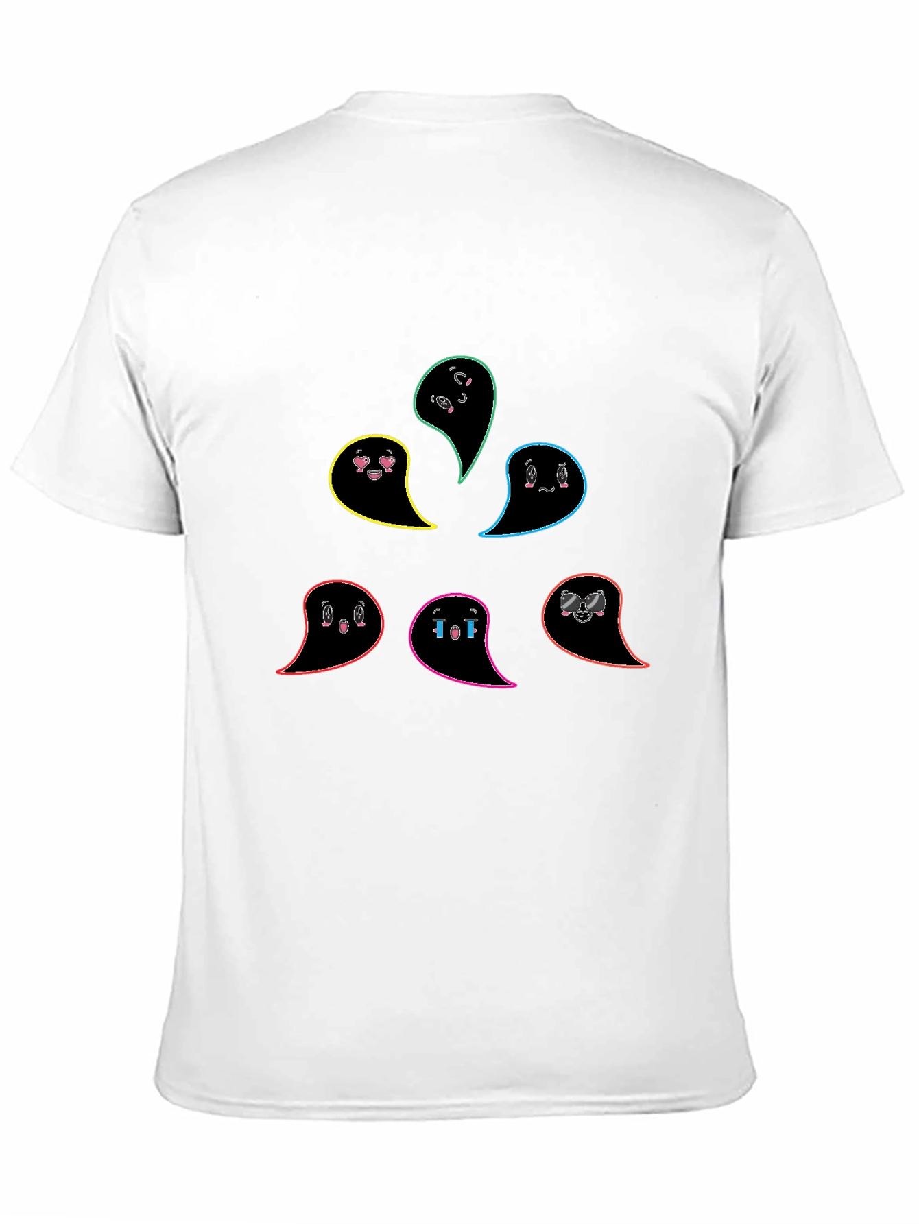 Emo Ghost T-Shirt - Black Casual Cotton Tee