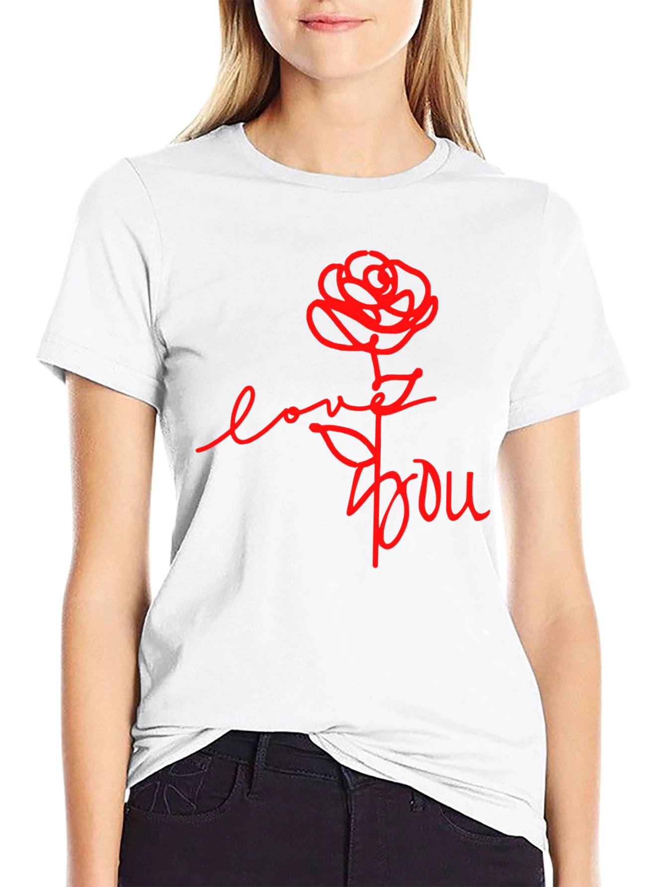 Love You Rose Graphic Tee