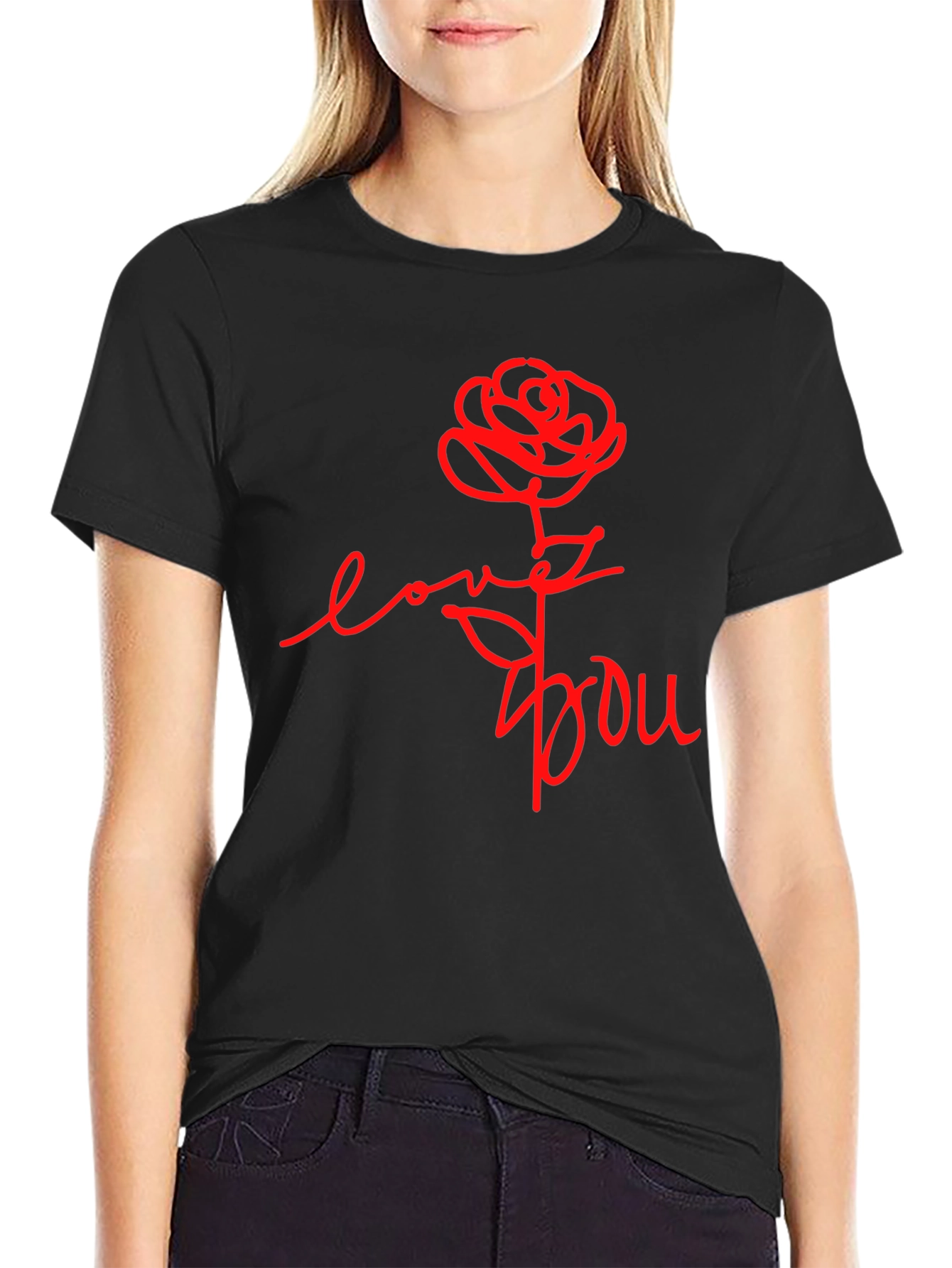 Love You Rose Graphic Tee