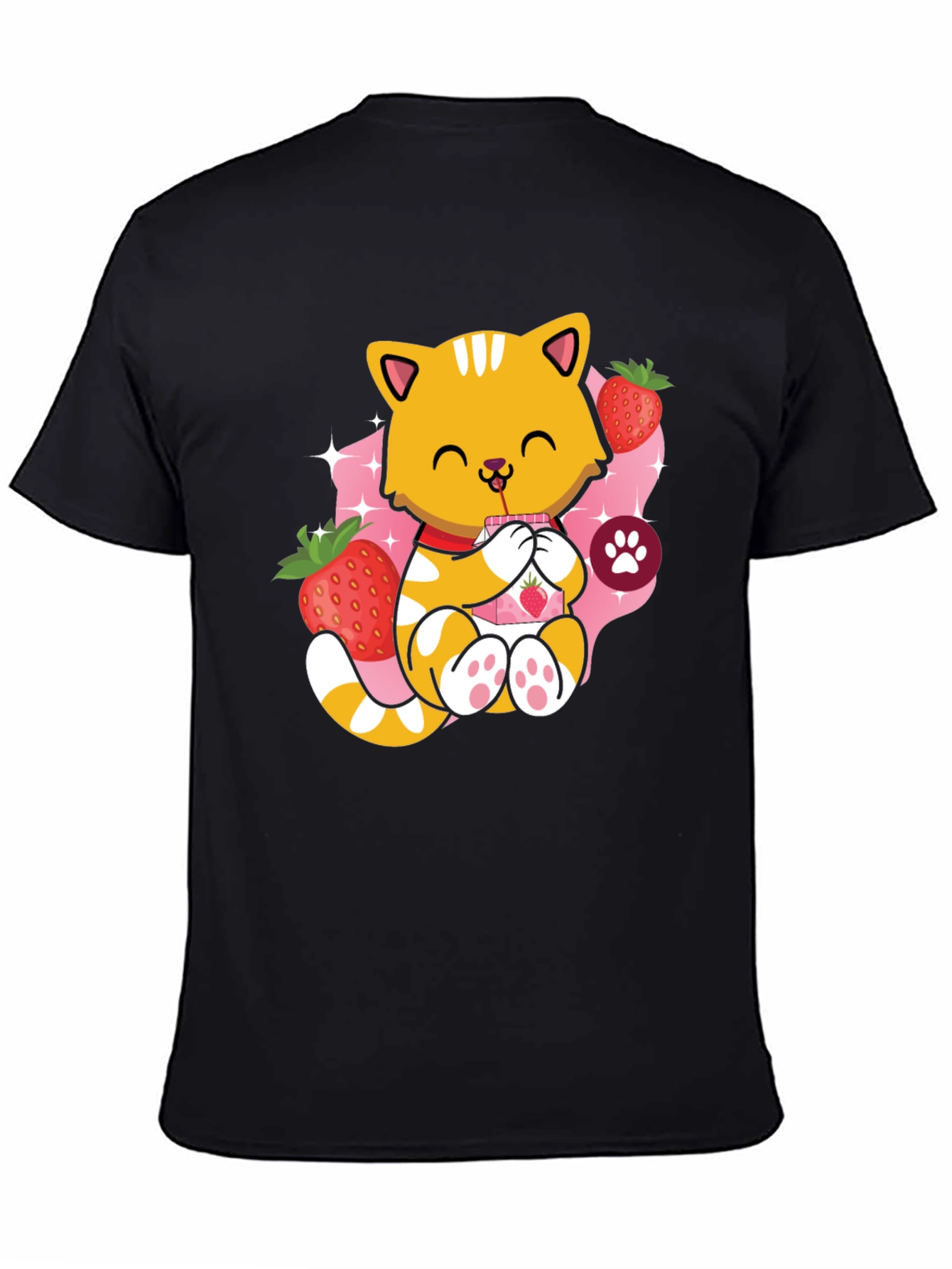 Cute Cat Strawberry Milk T-Shirt