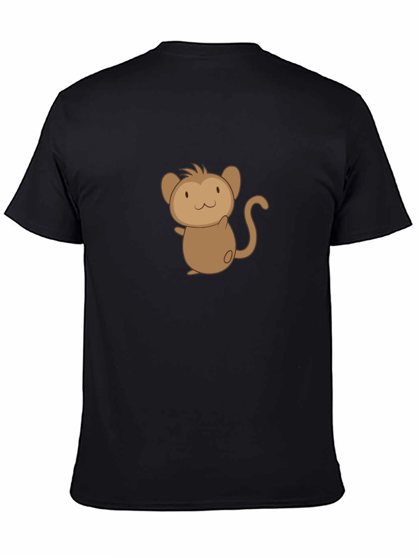 Cute Monkey Graphic Black T-Shirt