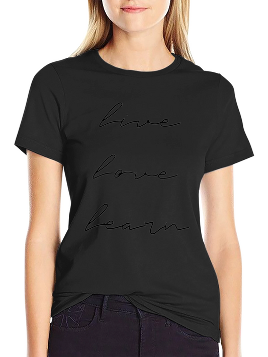 Live Love Learn Black Graphic Tee