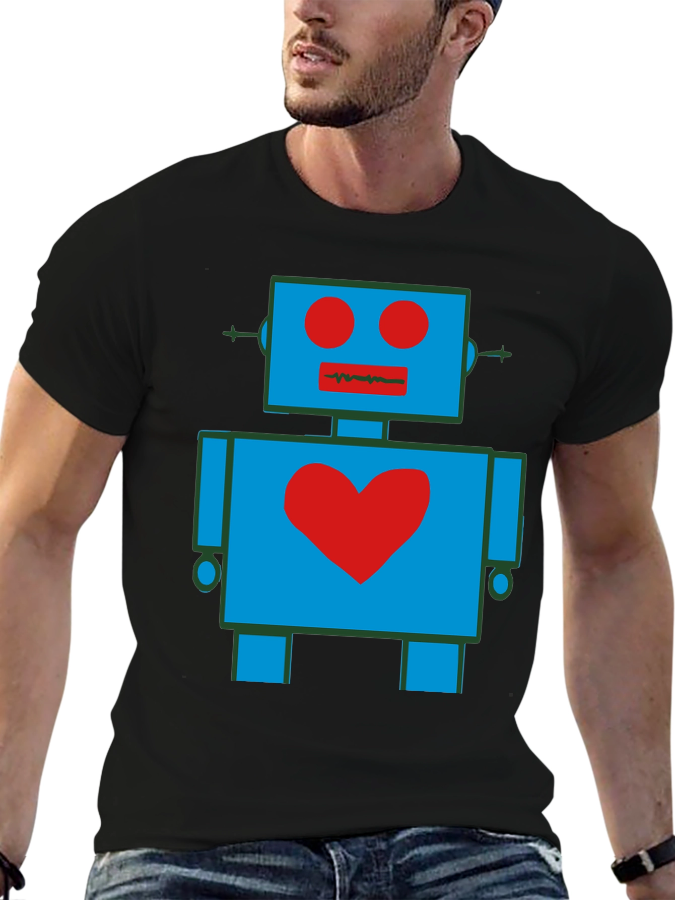 Robot Heart Graphic T-Shirt